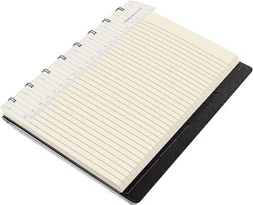 Miniatura 5 de Filofax B115076U - Cuaderno metálico Saffiano recargable, tamaño A5, 112 páginas móviles de color crema, incluye 4 índices (uno con bolsillo) y