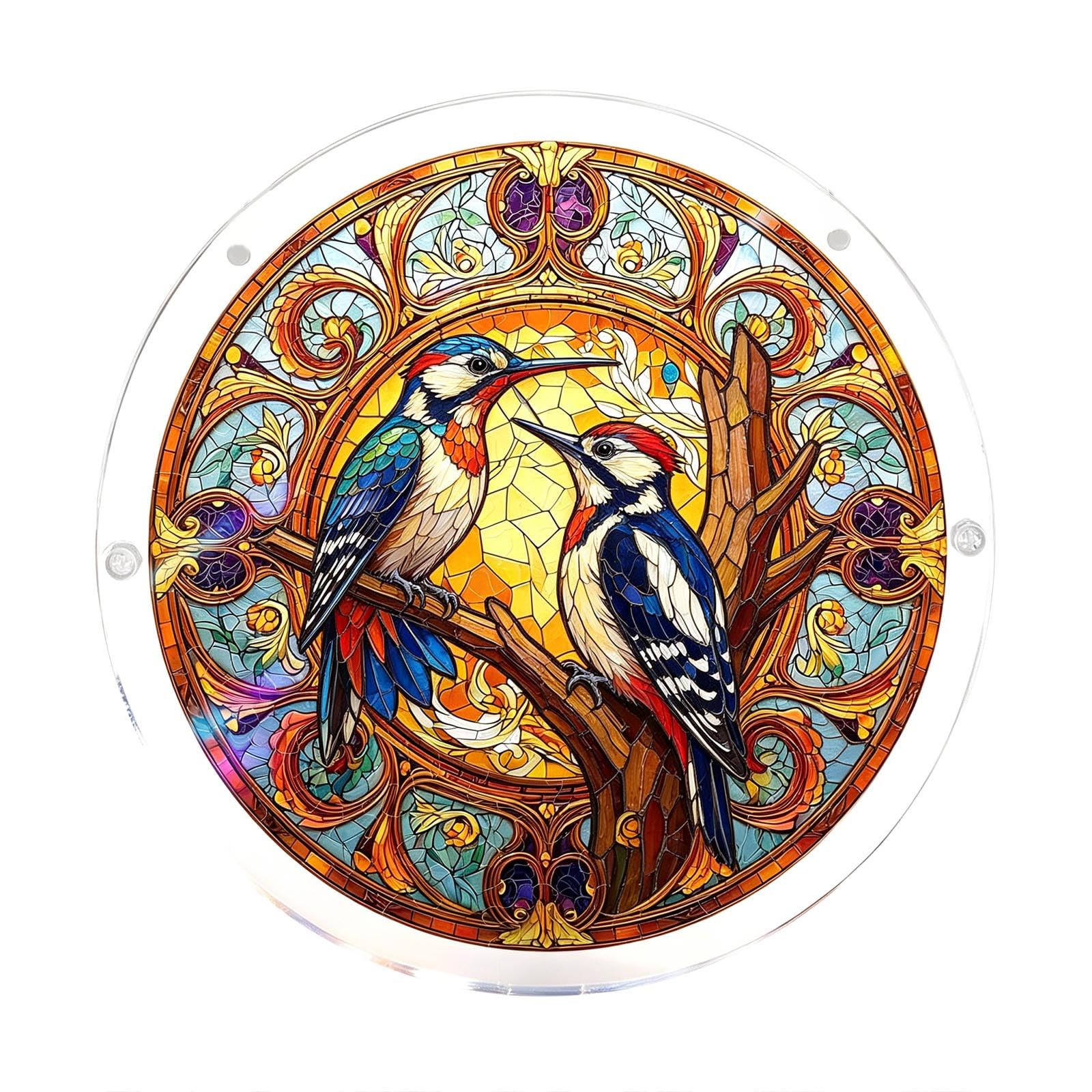 Sun Acrylic Catcher Puzzles, Tree of Radiant Glass Puzzle, Sun Acrylic Catcher Puzzles for Doors Garden, Mother's Day Christmas Birthday Gifts for Women Men (Color-G)