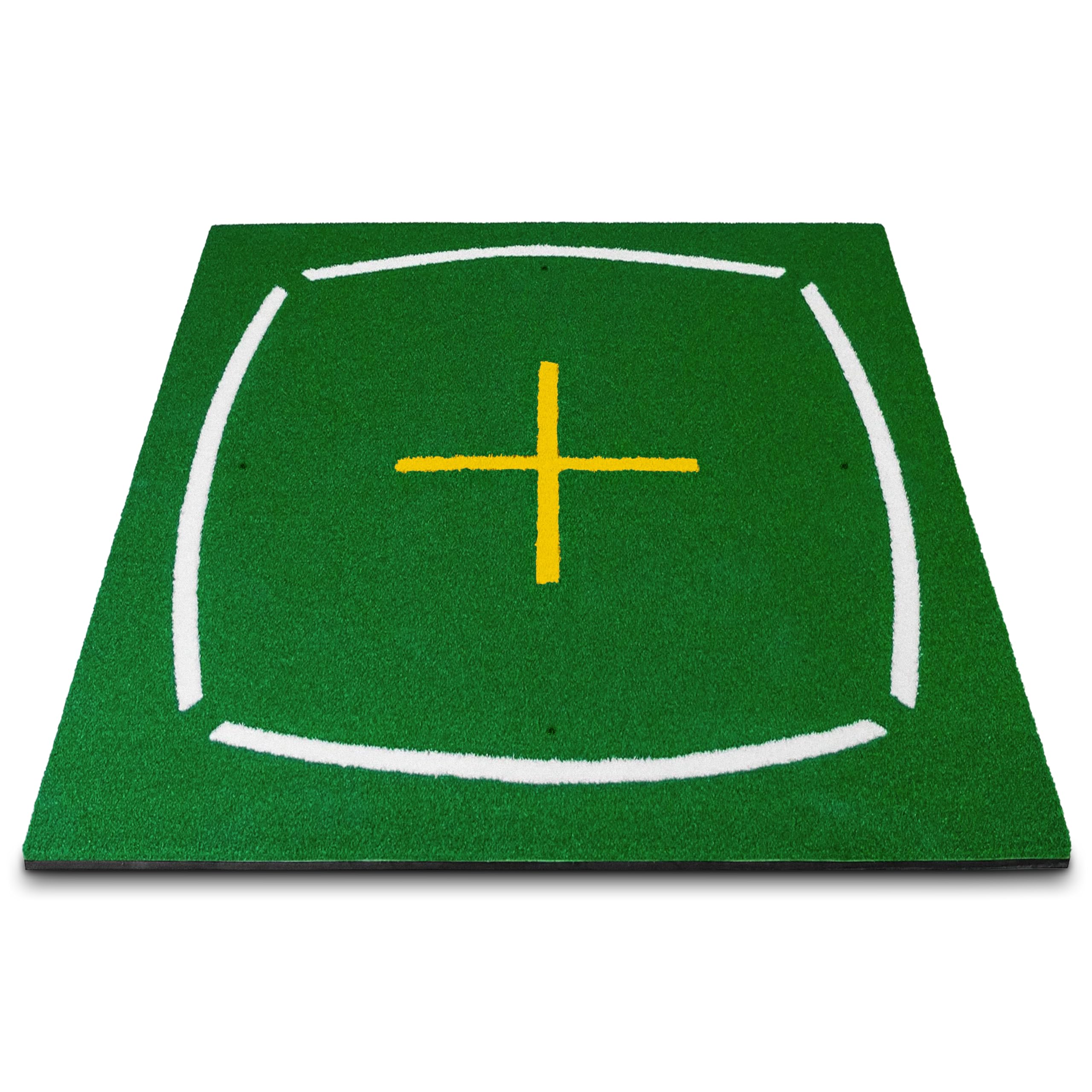 SimSpace Teaching Golf Hitting Mat – Artificial Turf Practice Mat for Indoor & Outdoor Golf Training, Driving, Chipping & Swing Practice with Rubber Base - 150cm x 150cm