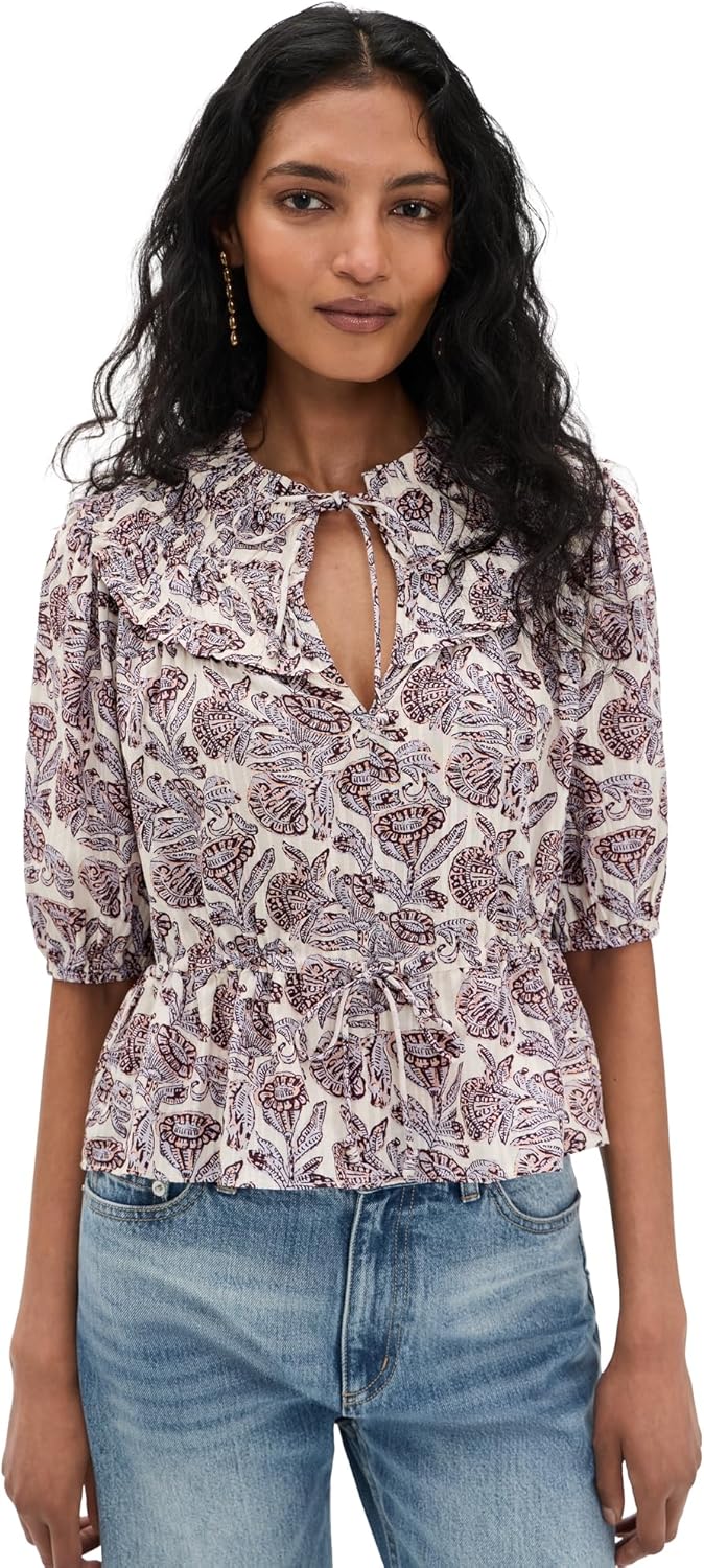 Ulla Johnson Women's Elvie Short Sleeve Cotton Top