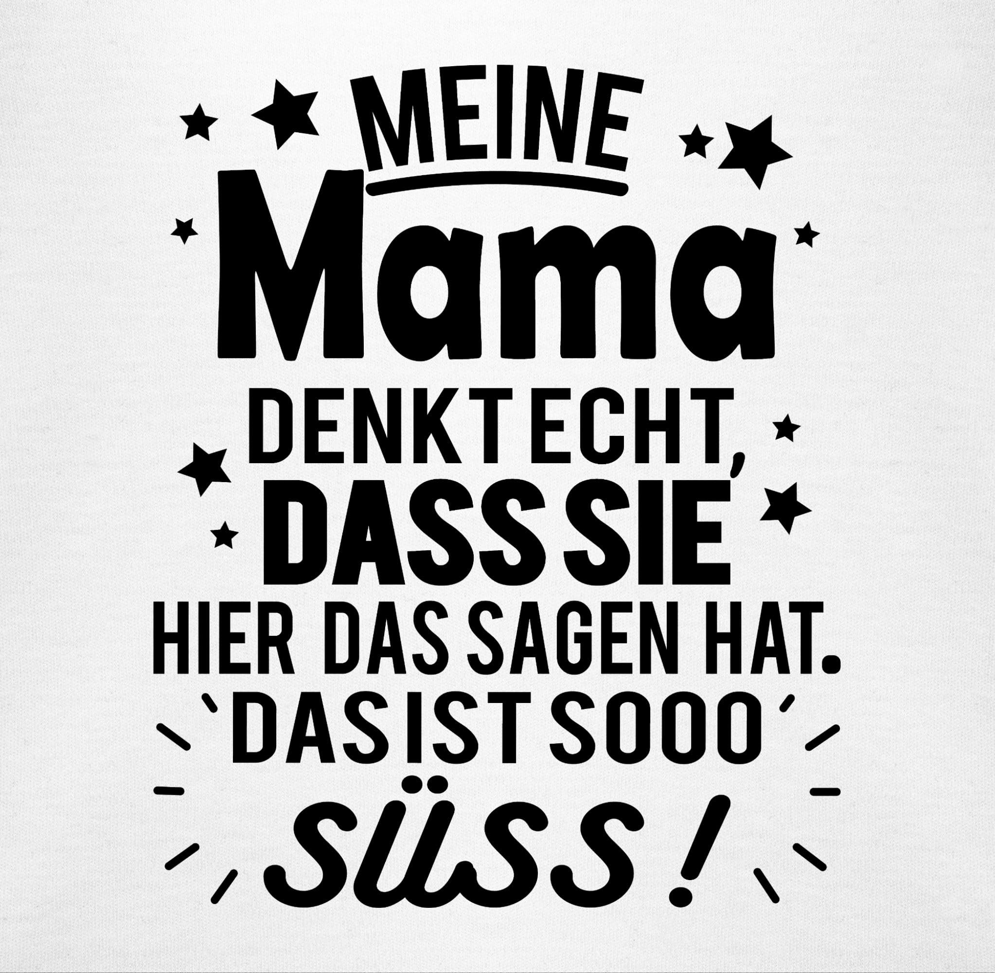 Shirtracer - Baby Body Kurzarm - Sprüche - Meine Mama denkt echt, dass sie hier das Sagen hat. Das ist sooo süß! - schwarz