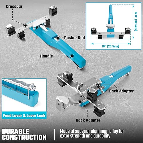 Miniatura 6 de DURATECH Juego de dobladora de tubos, dobladora de tubos de trinquete de 1/4"-7/8" O.D. con cortador de tuberías y herramienta de desbarbado