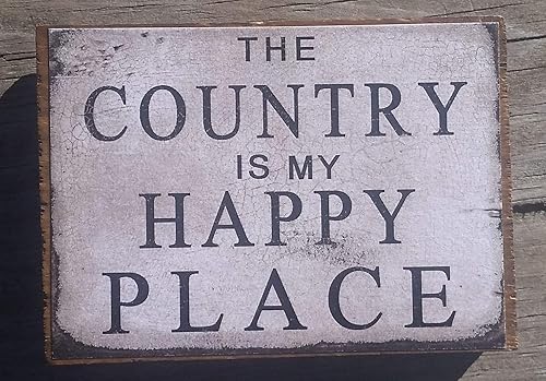 Miniatura 2 de Letreros rústicos de madera inspiradores de 4 x 3 para la vida en la granja en el campo, el país es mi lugar feliz