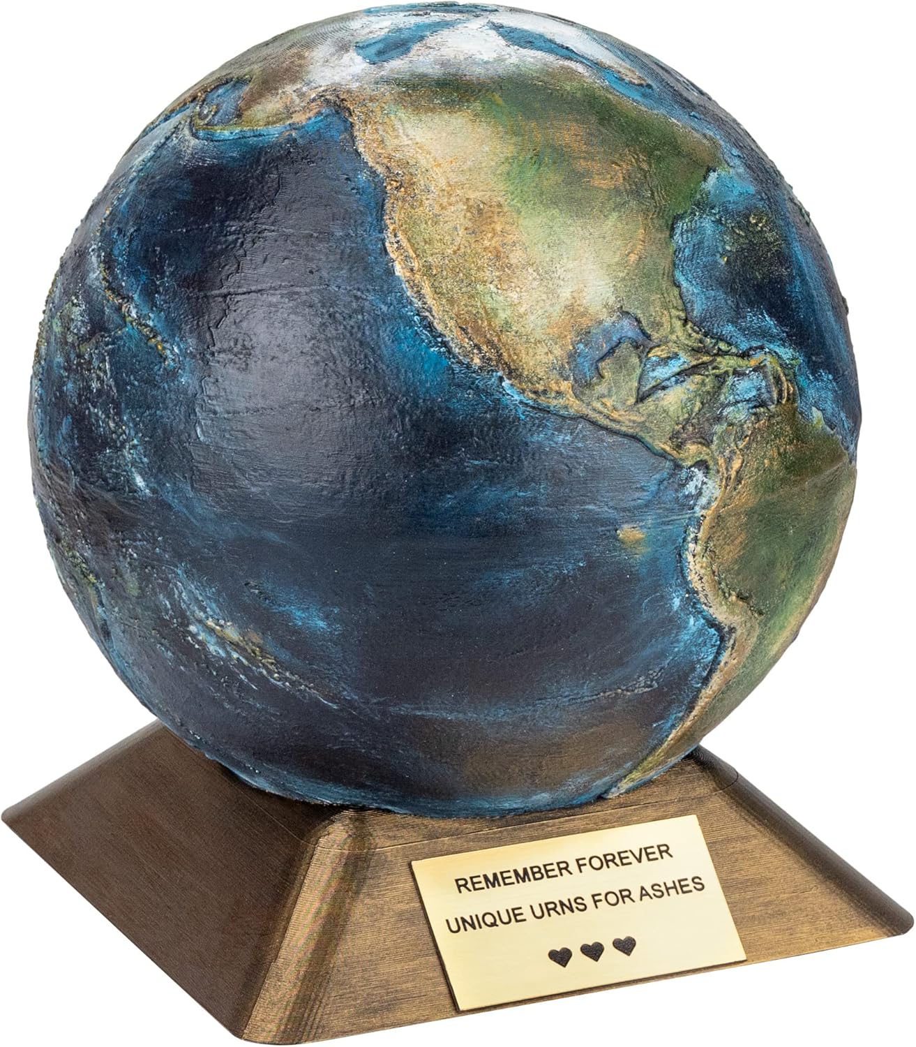 Globe Urns for Human Ashes, Globe Style Urn, Globe Cremation Urn, World Globe Urn, Earth Urn, Artistic Globe Urn, Decorative Globe Urn for Home Decor (Memorial Plaque/YES)