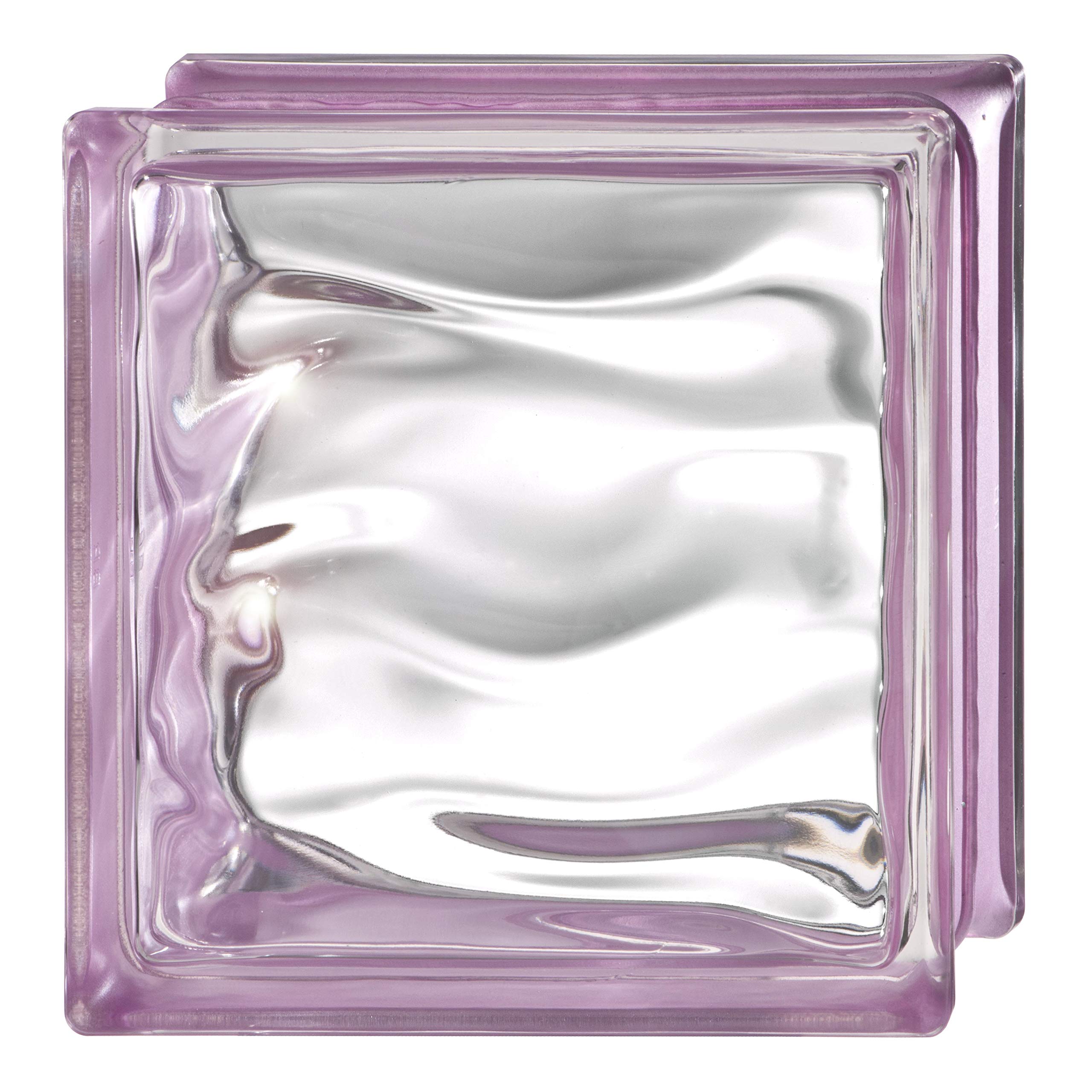 Bloque de vidrio Bormioli Rocco Agua Reflejos Amatista | cm 19x19x8 | Unidad de venta 1 caja de 6 pzas