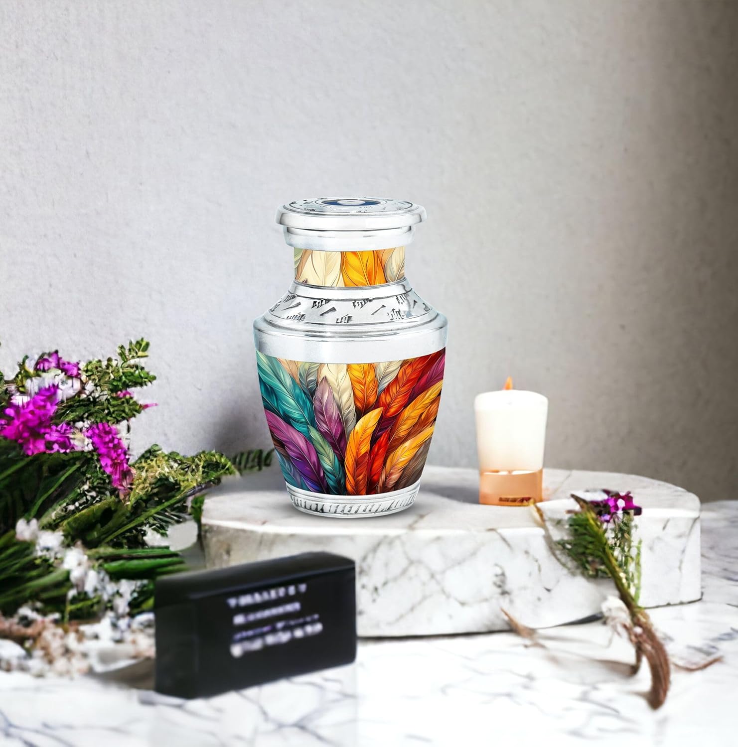 Feather Urns for Human Ashes - Urn for Human Ashes Keepsake - Urns for Ashes Adult Female Mom - Funeral Urns for Adult Ashes Women - Cremation Urn for Adults (3 INCH Pack of 1) -