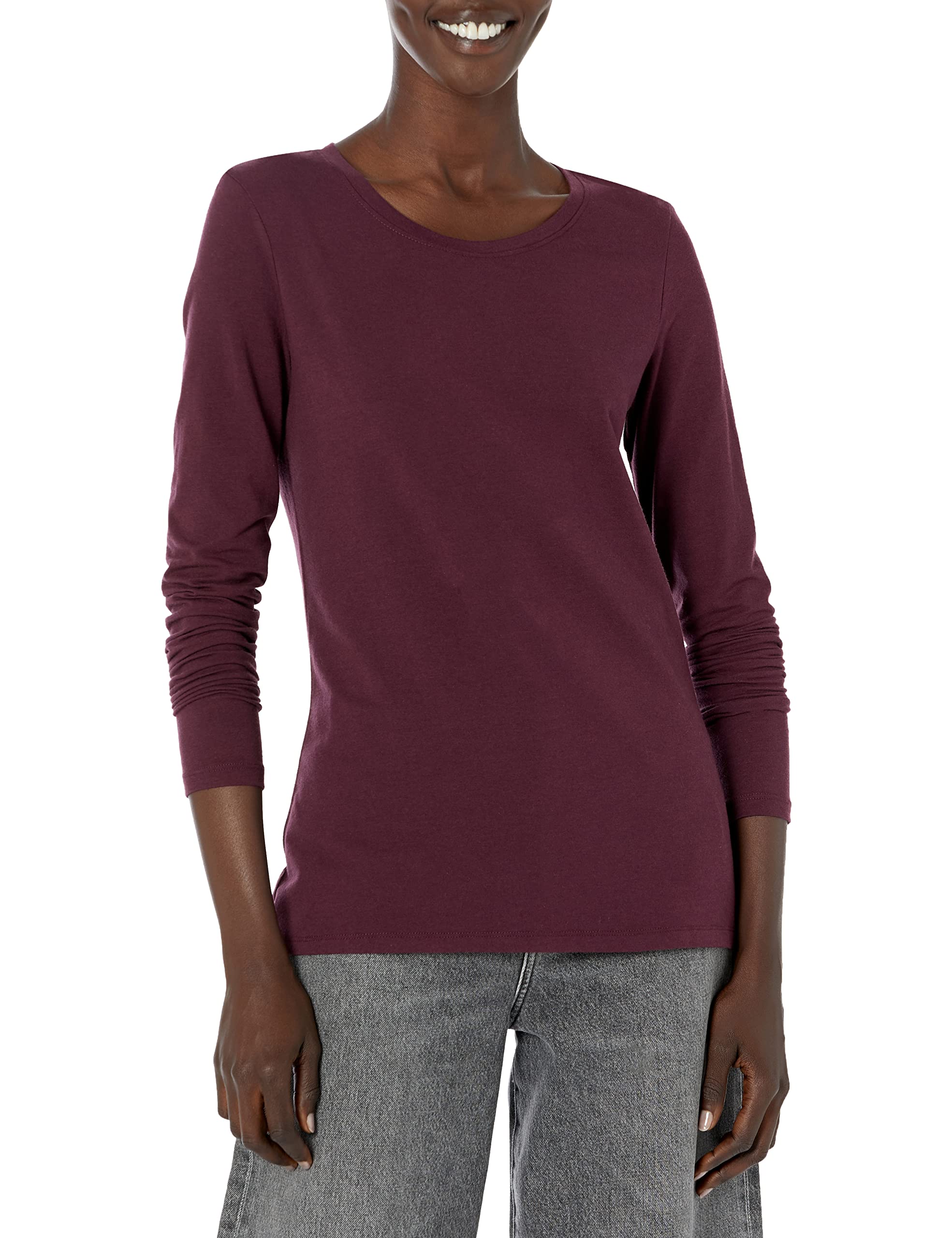 Amazon Essentials Women's Classic-Fit Long-Sleeve Crewneck T-Shirt (Available in Plus Size: L )