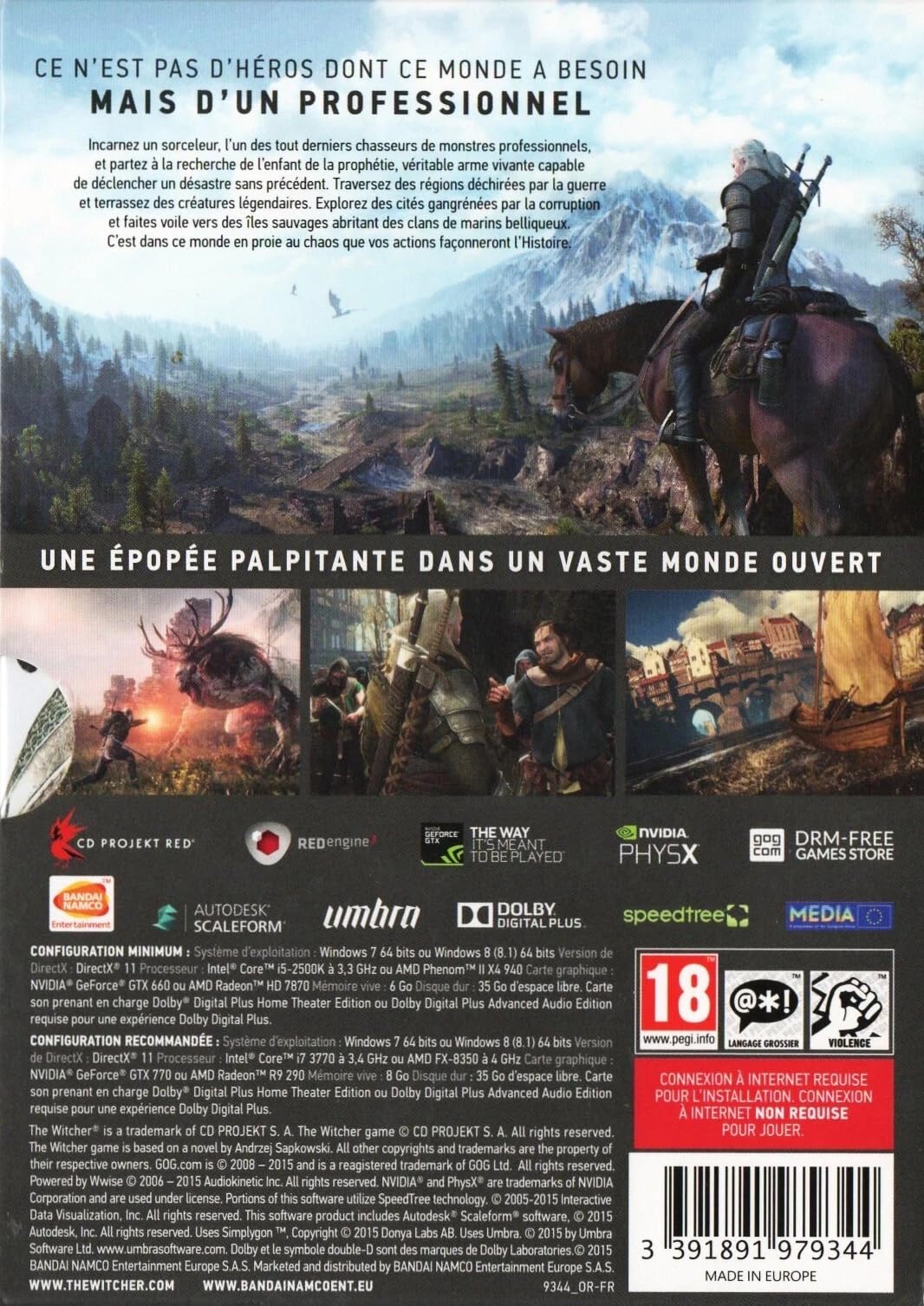 The Witcher 3: Wild Hunt - Game Of The Year Edition (PC/DVD) - Version Allemande (très Bon état)