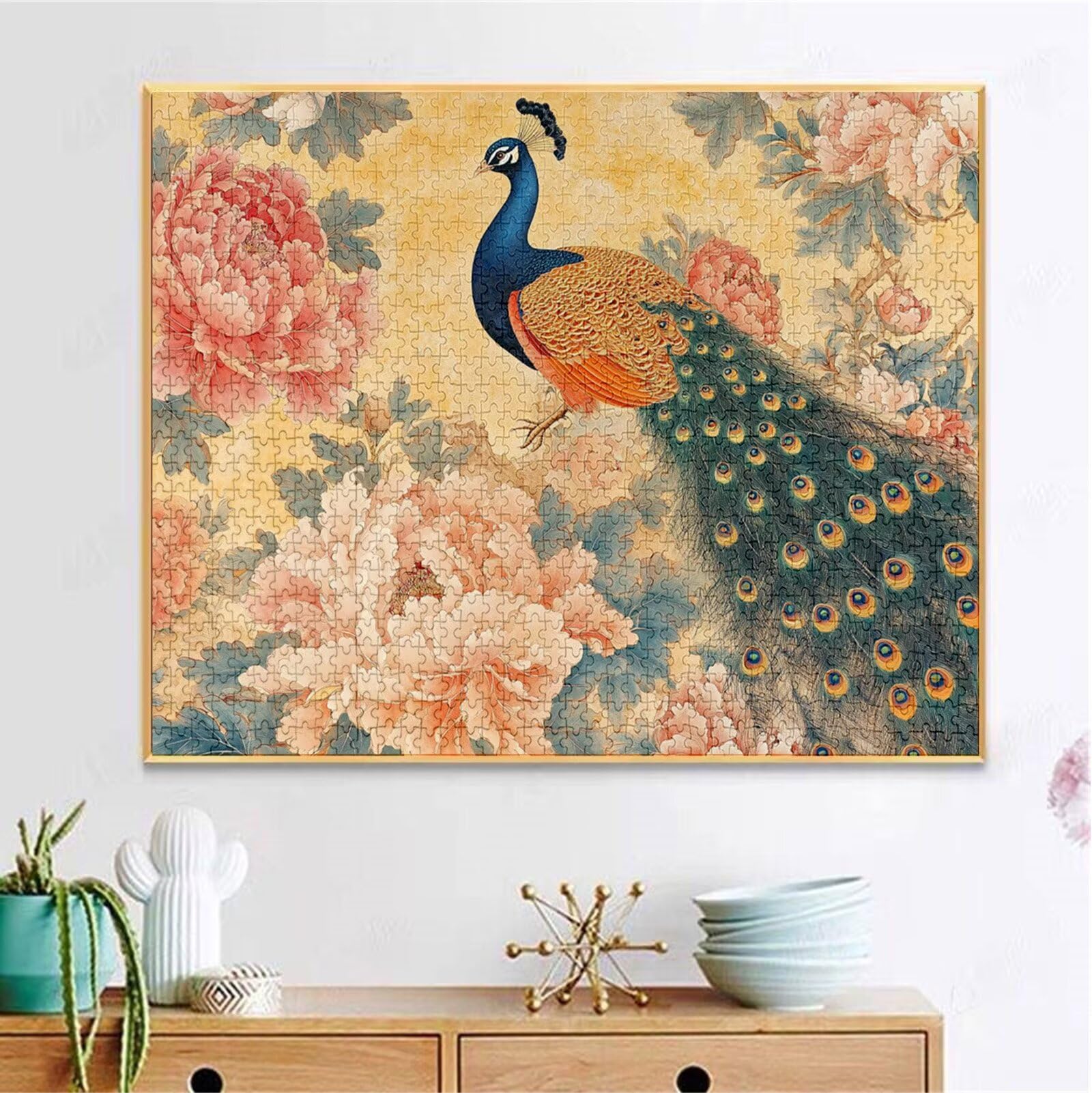 Puzzle 5000 Pezzi, 3 4 5 Anni Puzzle Peonia 6 7 8 Anni Giochi Educativi Sostenibili Con Motivi Per Adulti Da Gioco in Legno Di Alta Qualità Jigsaw Pavone per Gioco Familiare, 2026 Regalo Natale H-4013