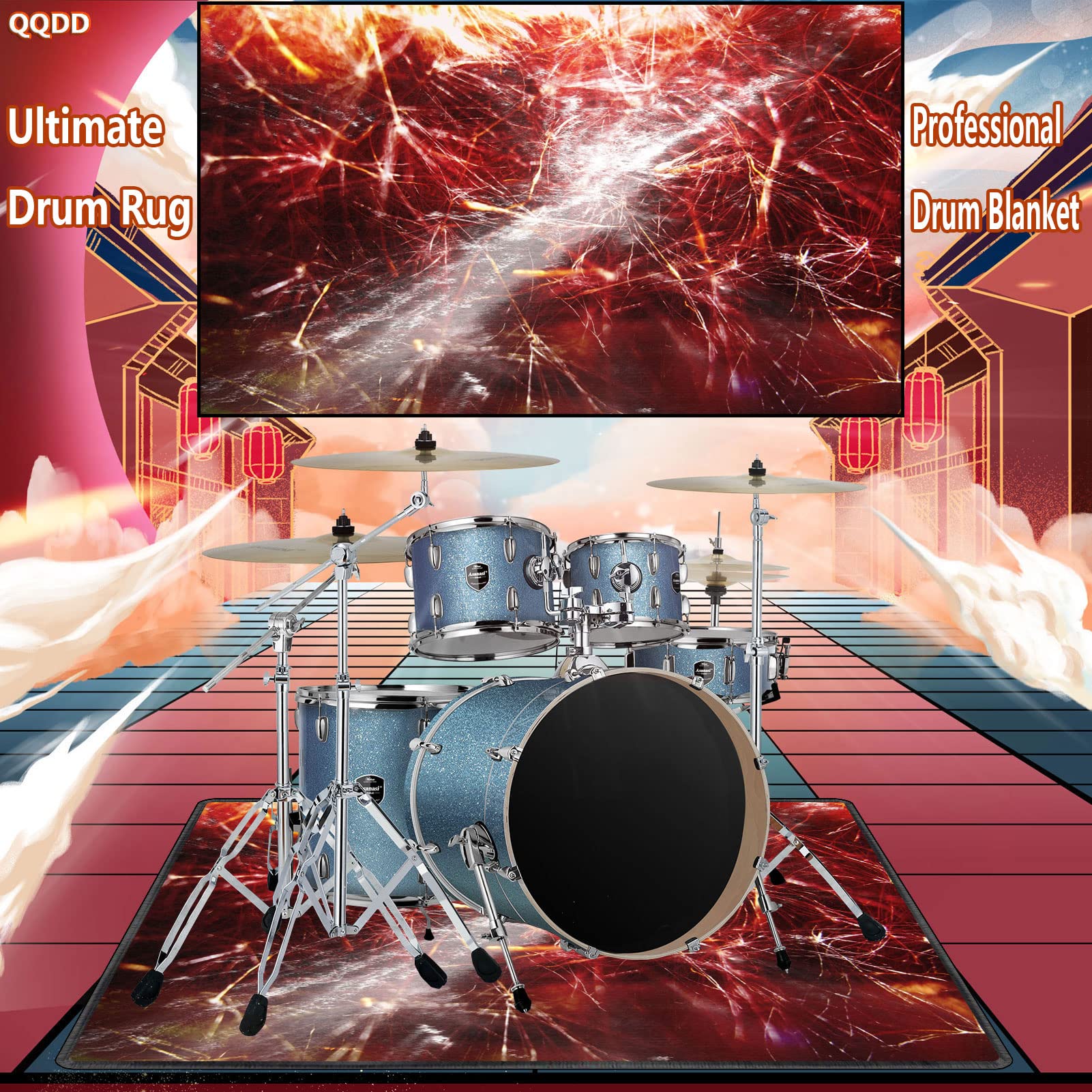 Tappetino Per Batteria Insonorizzato QQDD - Antiscivolo Per Drum Elettronici E Acustici - Foto 10