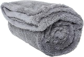 Couverture en polaire moelleuse pour animal de compagnie – Couverture douce et chaude pour chiens et chats, gris, taille M (80 x 100 cm)