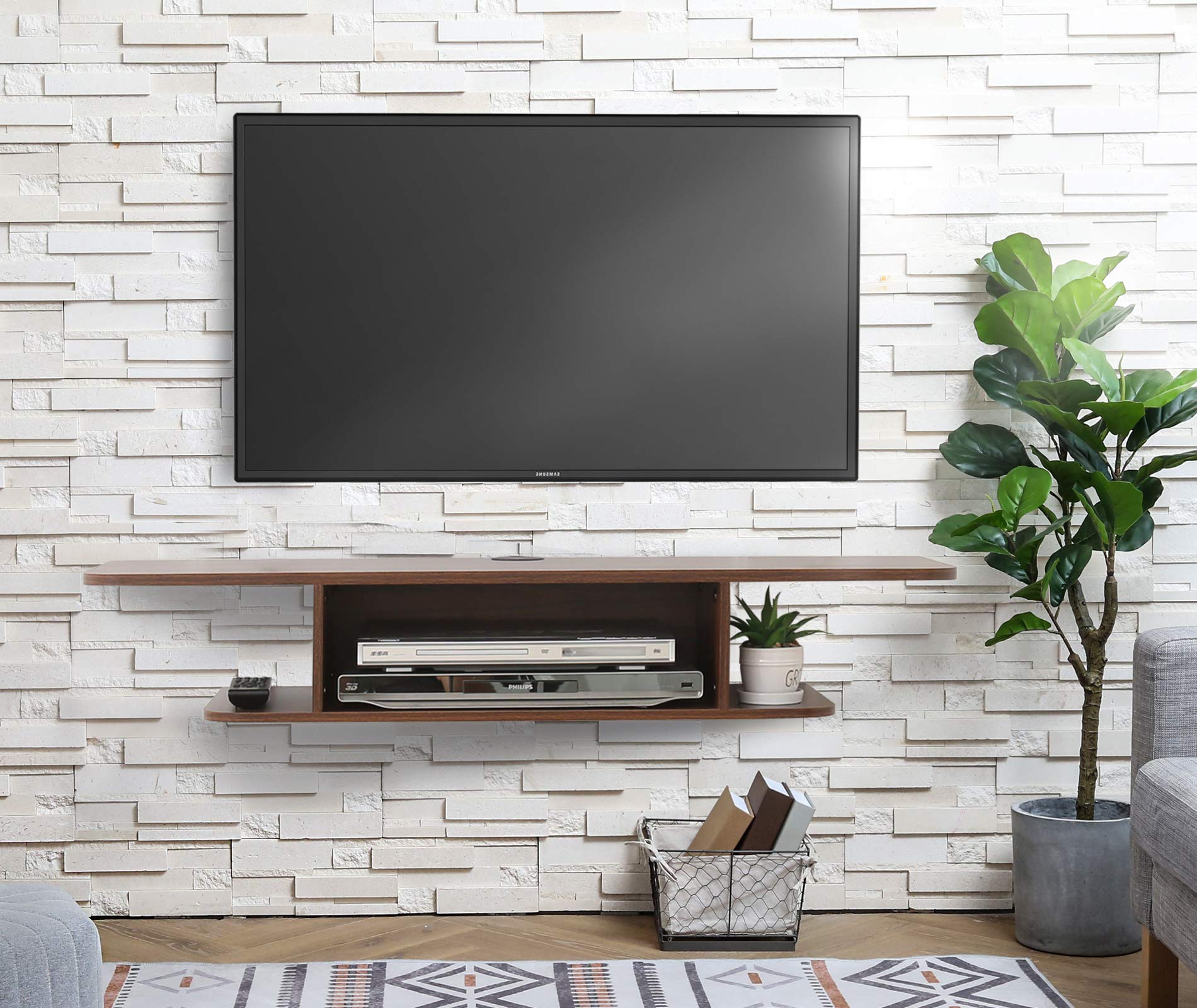 Buy FITUEYES Floating TV Stand Wood Multimedia Storage Shelf