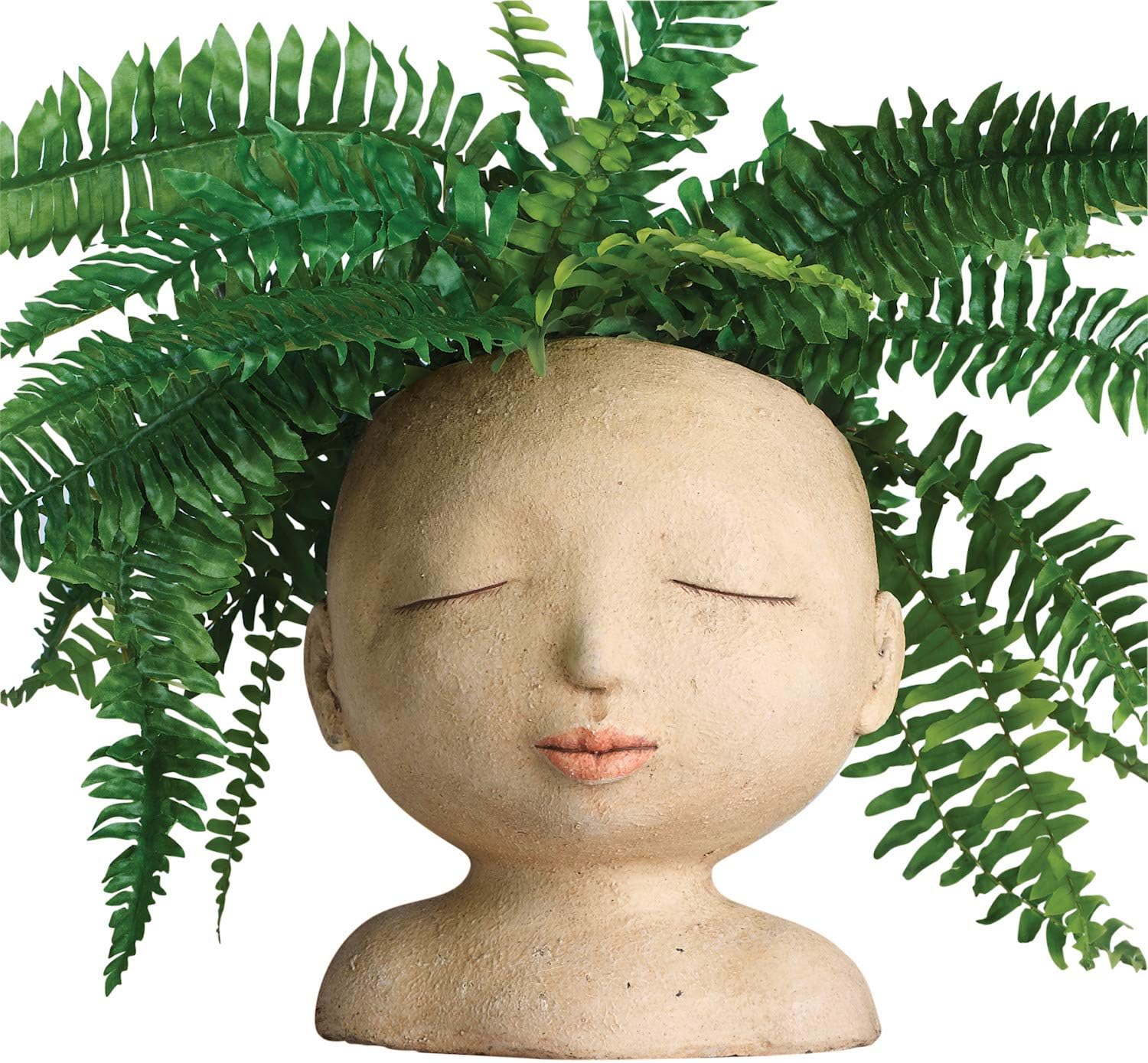 ART & ARTIFACT Head Planters for Outdoor Plants Face Planters Pots for Indoor Plants, Woman Head Planter Man Head Planter Pot with Drainage - Woman
