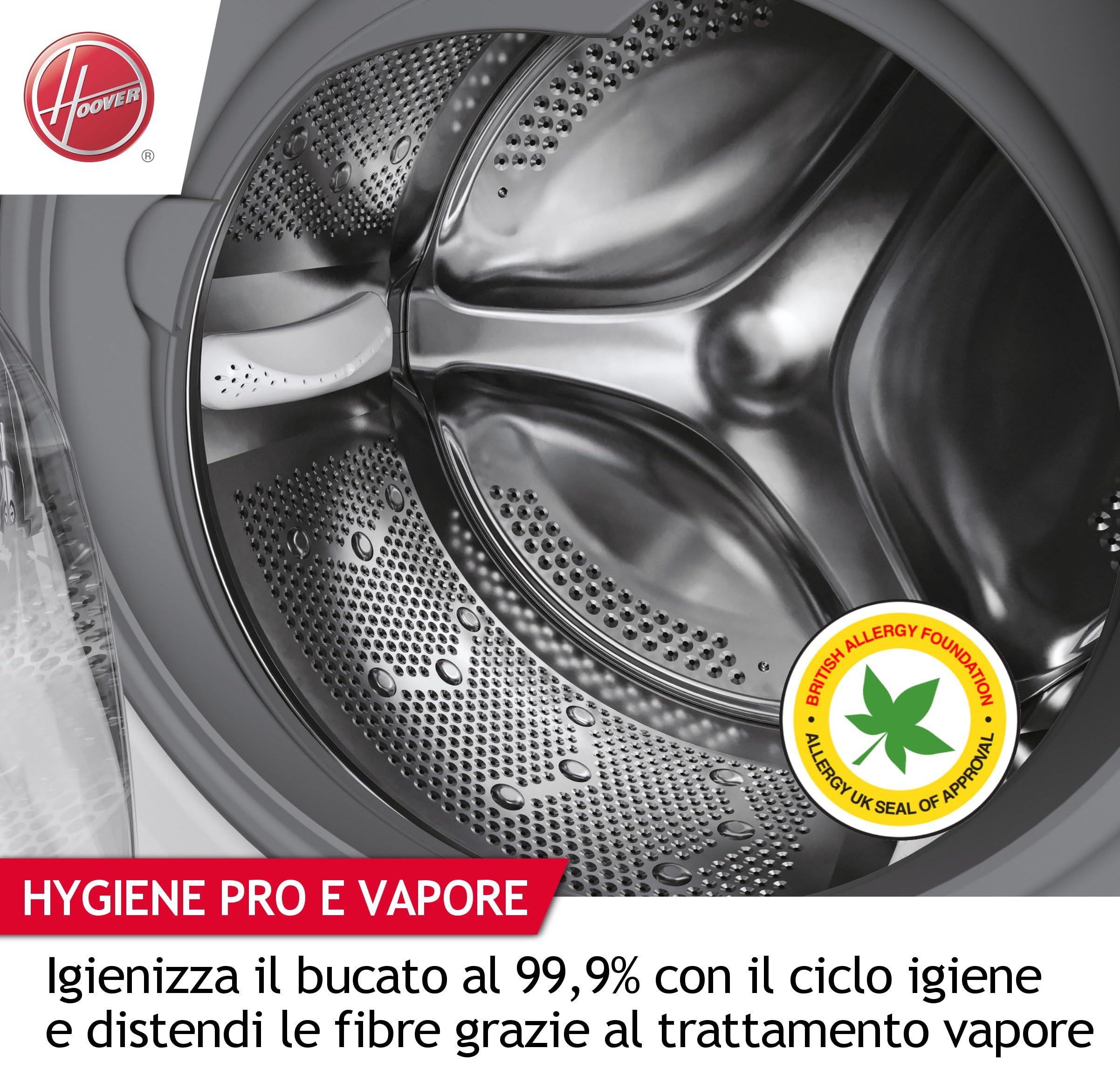 Hoover H-WASH 500 Lavatrice SLIM 7 Kg, 1200 Giri, Classe A, Motore Inverter Eco-Power, Wi-Fi + Bluetooth, Power Care, Vapore, Profondità Slim 45,4 cm, 85 x 60 x 45,4 cm (AxLxP), Bianco, HW4 27AMC7/1-S