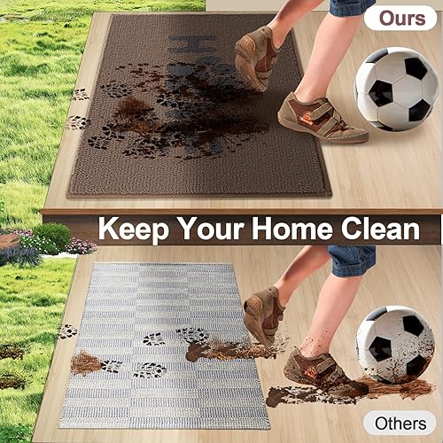 Miniatura 3 de Tapete para puerta interior, tapete antideslizante para puerta delantera, tapete absorbente y resistente a la suciedad, tapetes interiores lavables