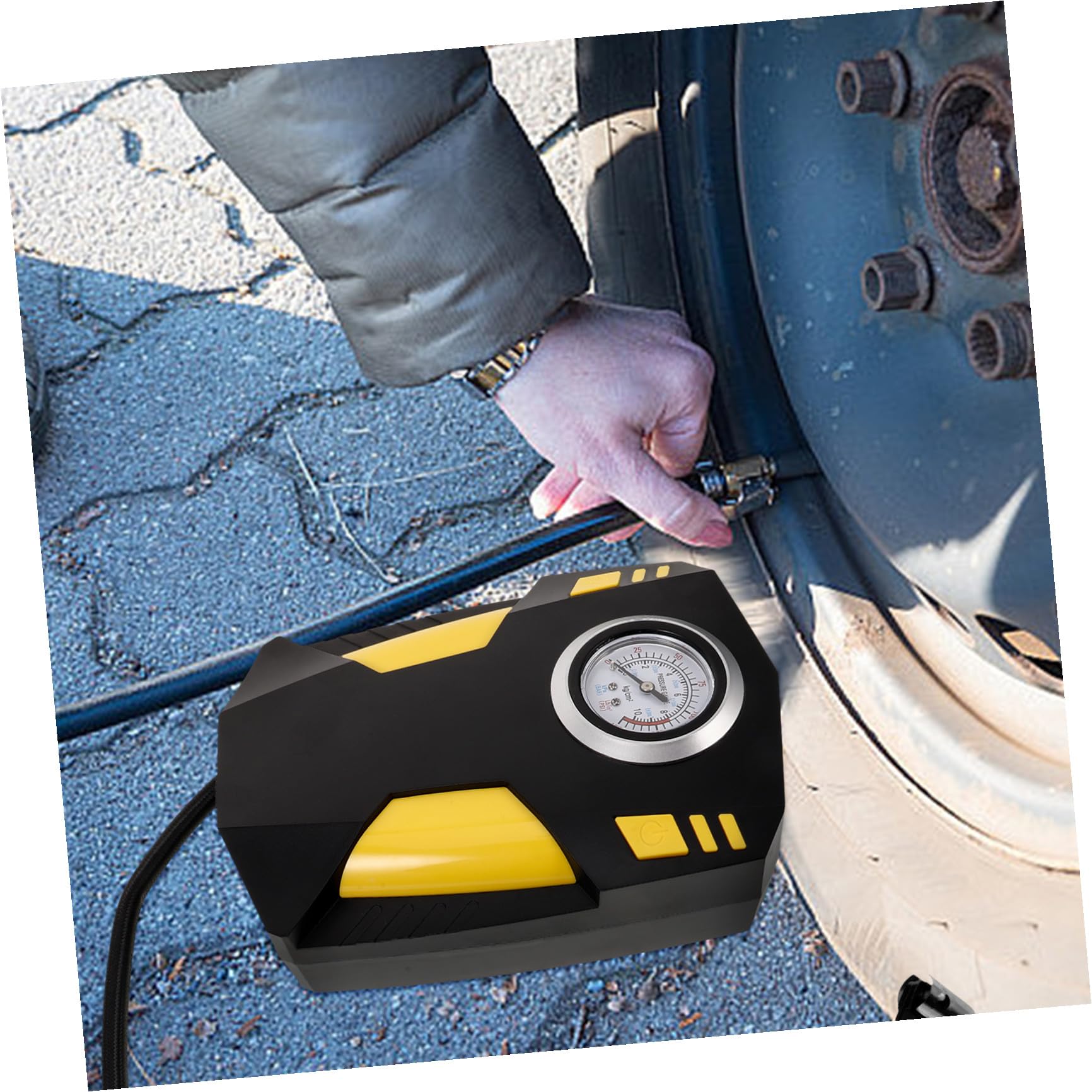 Kichvoe Compressore Portatile Auto Display Digitale Intelligente, Pompa per Pneumatici in ABS, Gonfiaggio Regolabile per Biciclette e Veicoli, Adatto Una Vasta Gamma di Veicoli