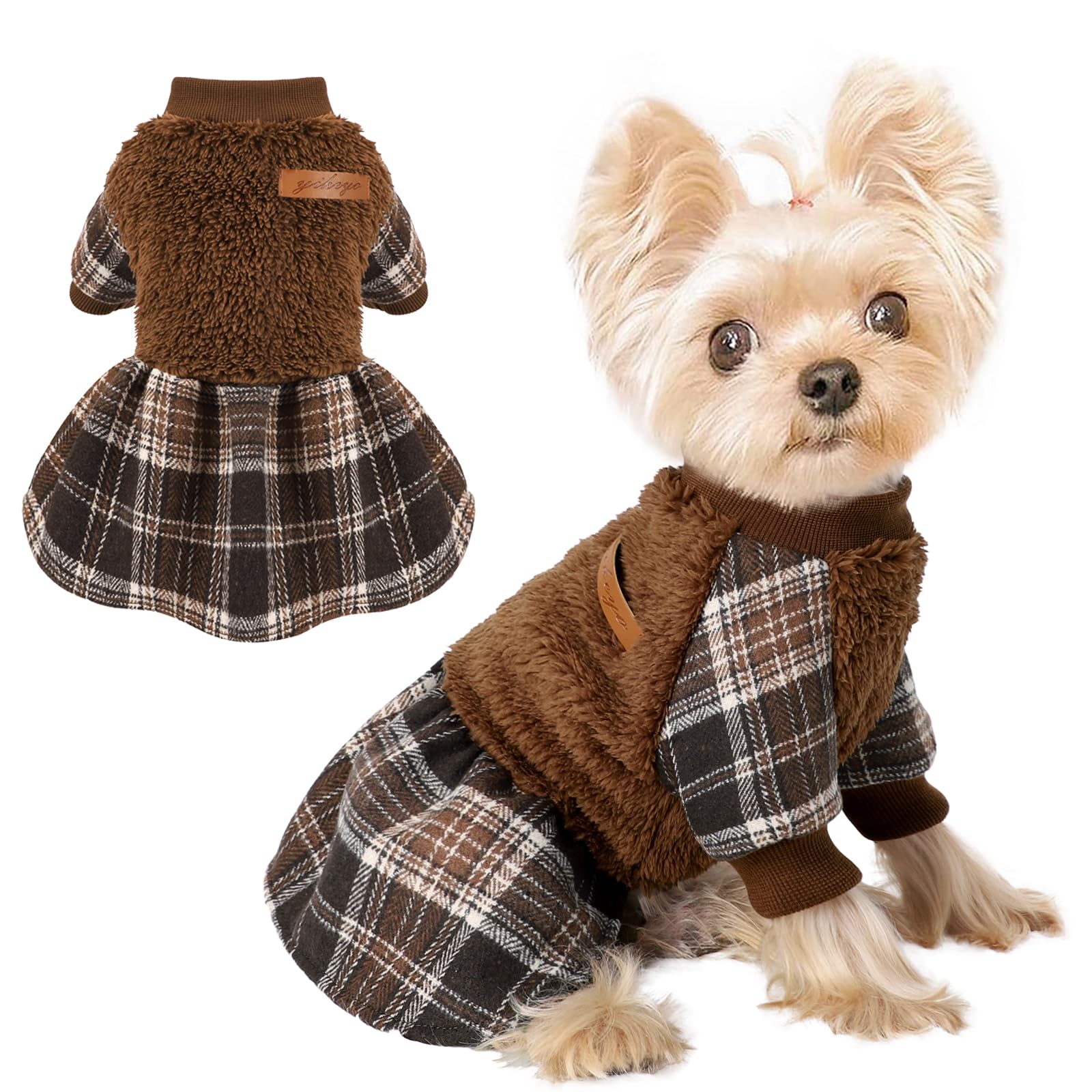 Dog Sweater Fleece Dog Clothes for Small Dogs Girl Fall Winter Puppy Dress