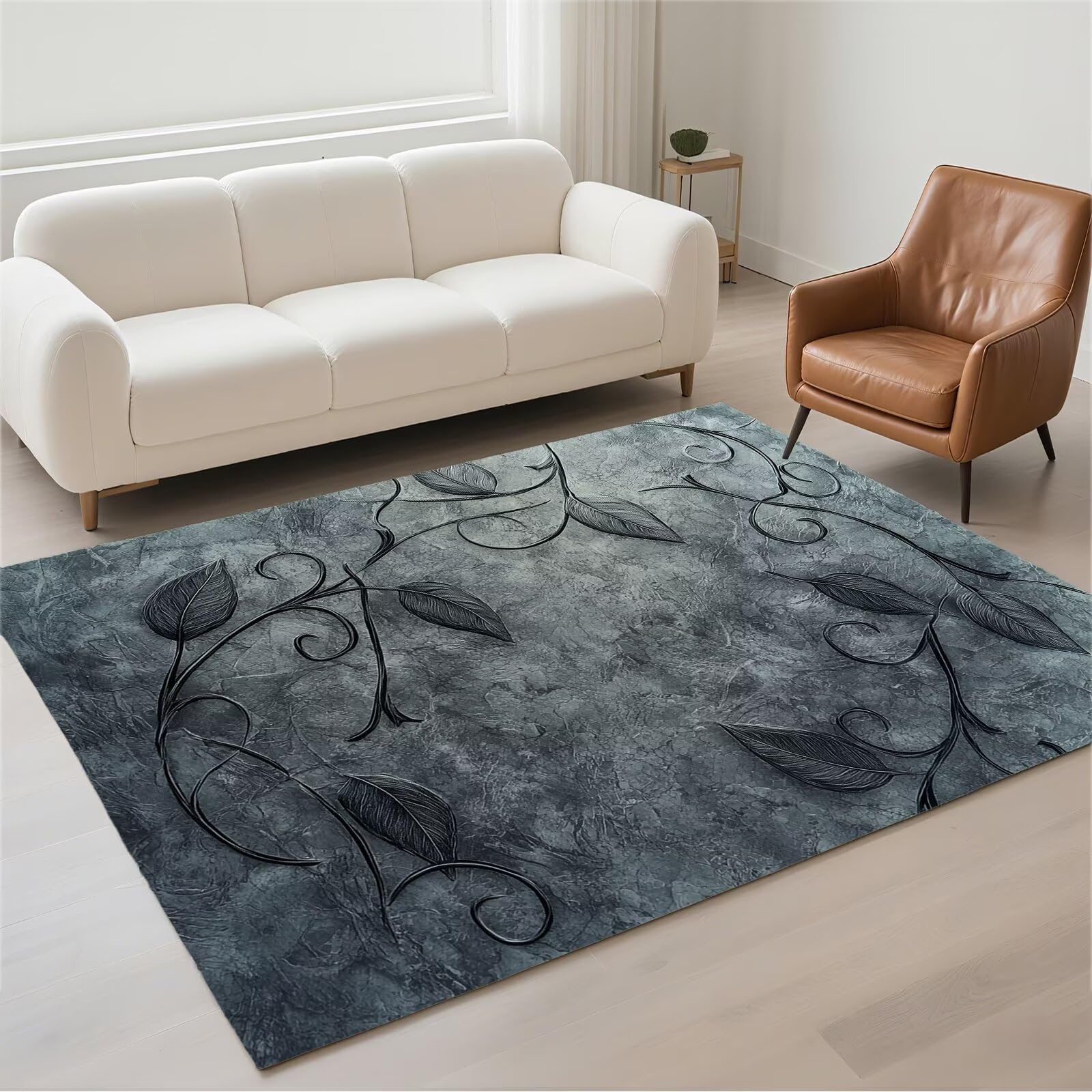 Tapis imperméable et lavable 160x230cm antidérapant avec texture bouclée