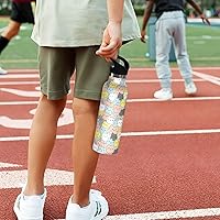 Vista 5 de Kids Water Bottle for School Leakproof Kids Insulated Water Bottle 20oz, BPA-Free, Cute Cats Colorful