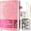 Undated 12 Month Planner Hardcover (5.5x8.5) - Weekly & Monthly Academic Life Organizer, Productivity Journal, Thick Paper, Sticker, Bookmark, Pen Loop(BLack)
