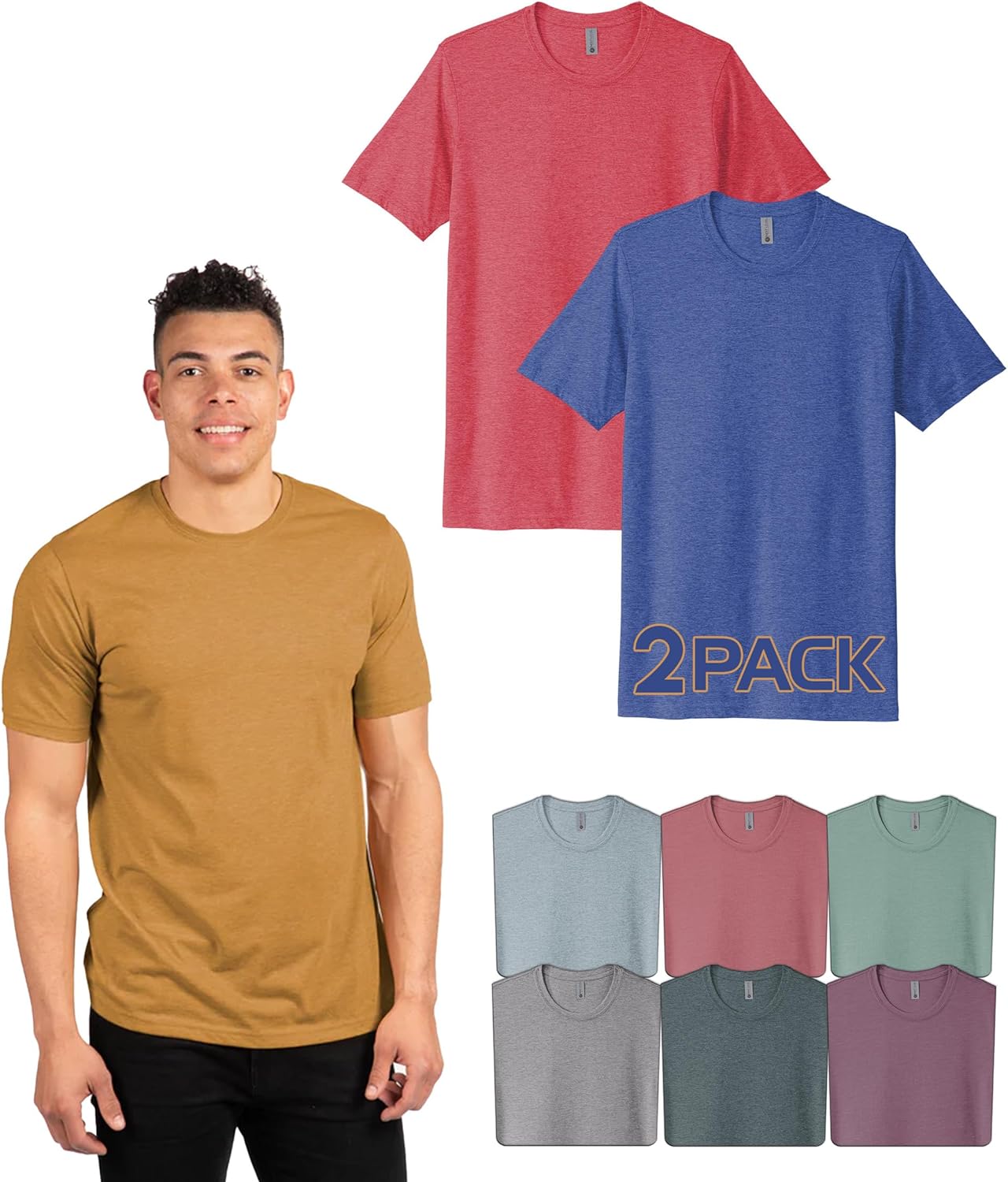 Next Level Apparel 6200 Men's Festival T-Shirts, Unisex Bulk Crew Undershirt Tee, Remeras para Hombre - Custom Color Set Pack