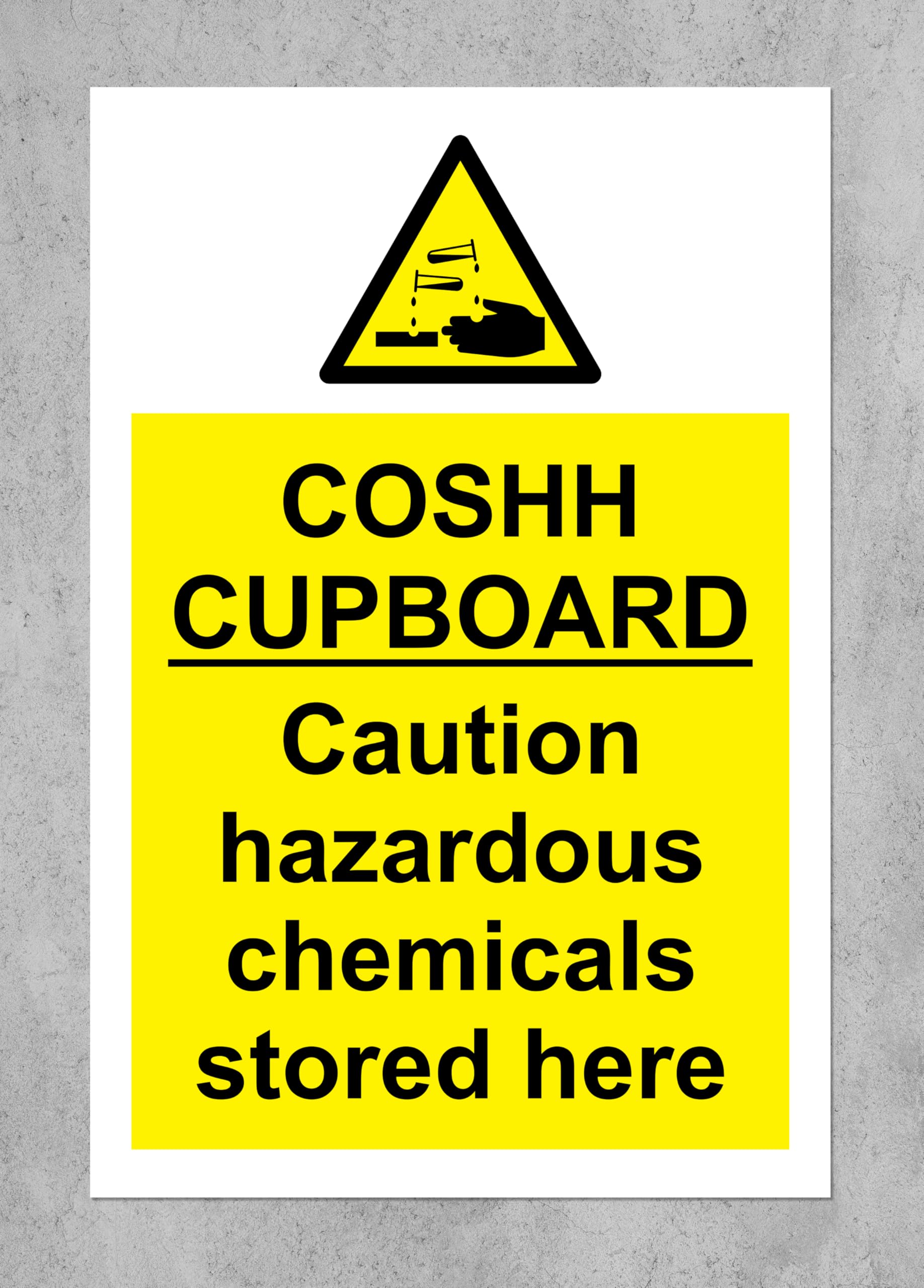 COSHH Cupboard Safety Sign - Self Adhesive Vinyl 150mm x 200mm Case (Pack of 5)