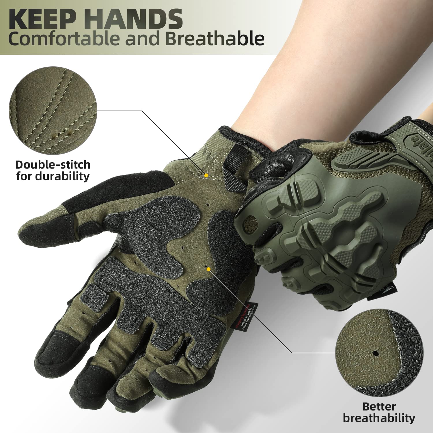 Zune Lotoo Gants Tactique Militaire, Gants Moto Respirants Compatibles avec Écran Tactile pour Homme Femme, Gants Kevlar Airsoft Militaire Anti Coupure pour Paintball Airsoft Motocross Randonné