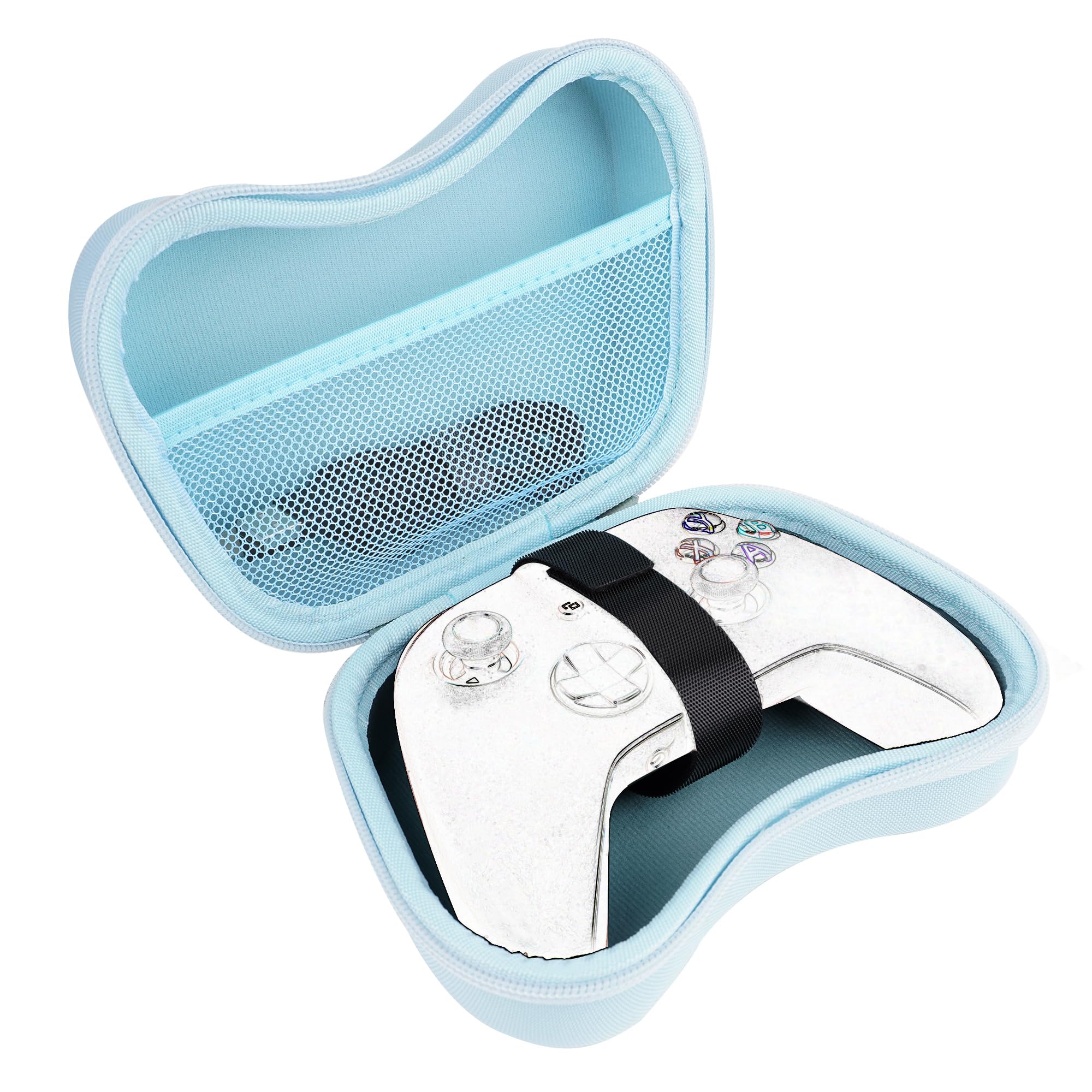 Linkidea Estuche de Viaje para Mando Compatible con Xbox Series X/S y Nintendo Switch Pro. Bolsa de Transporte para Accesorios de Juego y Estuche rígido Protector (Azul)