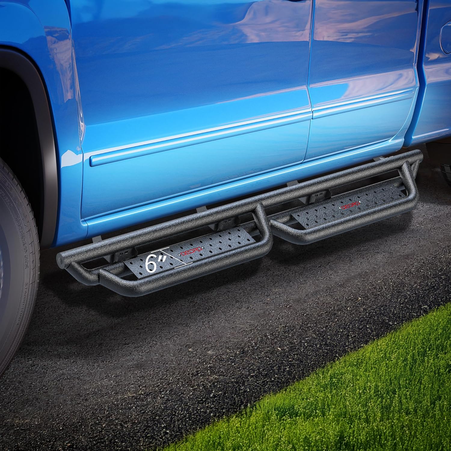 AUTOSAVER88 Drop Running Boards: Compatible with 2022-2026 Tundra Crewmax Cab(4 Full Size Doors), Carbon Steel Side Steps Black Nerf Bars