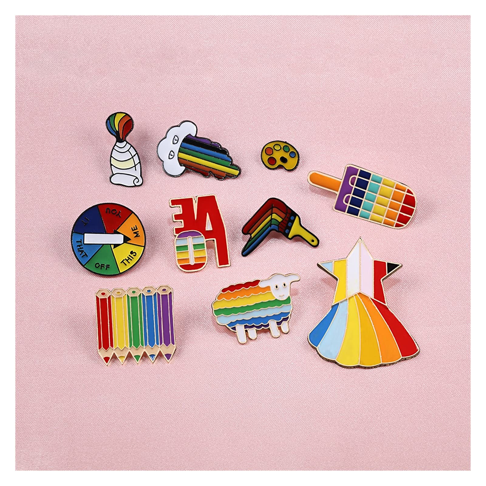 Brosche Künstler Regenbogen Emaille Pins Sammlung Broschen Maler Bleistift Alpaka Jacken Anstecknadel Schmuck Geschenke