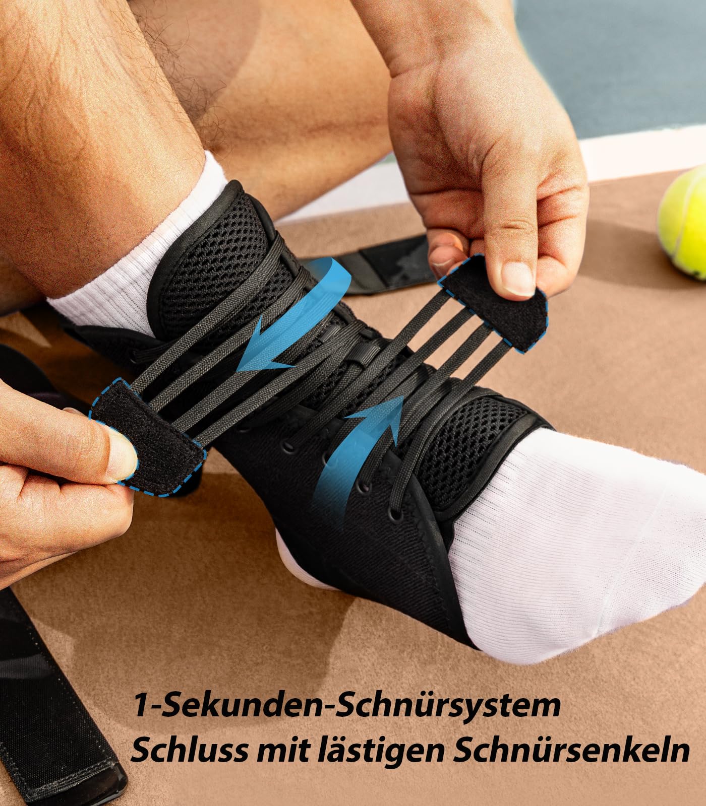 ZOELION Tobillera con cordones rápidos con almohadillas estabilizadoras en forma de coche, ajuste delgado, soporte de tobillo para hombres y mujeres, para esguinces, recuperación de lesiones, deporte
