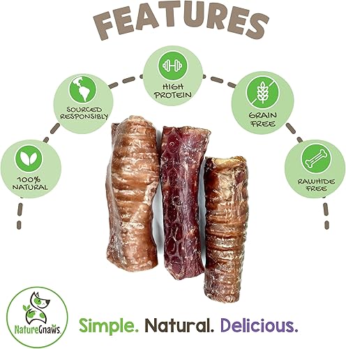 Miniatura 2 de Nature Gnaws Beef Trachea Crunch Wraps for Dogs (3 Count) - Long Lasting Natural Beef Jerky Dog Chew Bones - Rawhide Free