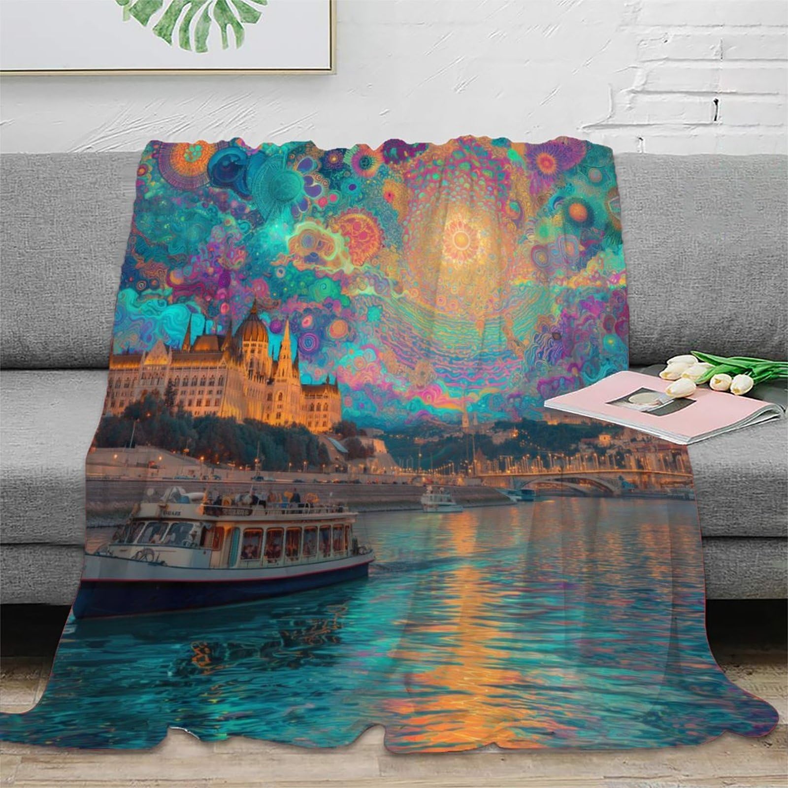 Manta Fiume Danubio,ropa Cama De Felpa Suave 80x90inch(200x230cm),colchas Patchwork
