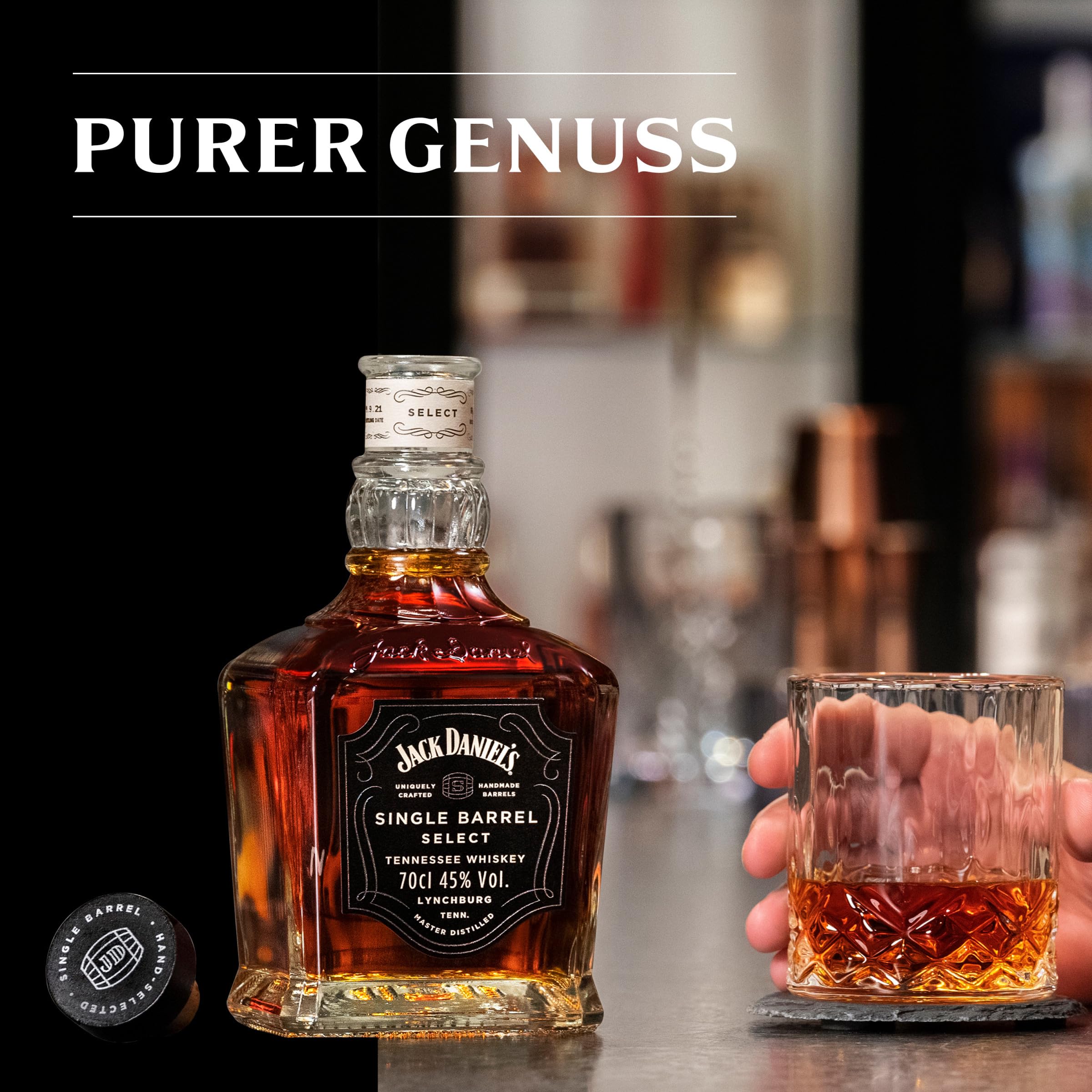 Jack Daniel‘s Single Barrel Select - Tennessee Whiskey - Ein hochwertiges Geschenk - Süße Vanille, schwere Eiche und dunkle Kirschen - 0.7L/ 45% Vol.