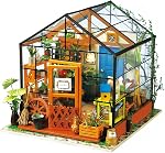 Rowood Miniature House Kit,DIY Miniature Dollhouse Kits for Adults to Build to Live in,Mayberry Street Miniatures,Wooden Adults Craft Kits,Mini Model Kits with LED,Birthday for Teens(NO.17 Cafe)