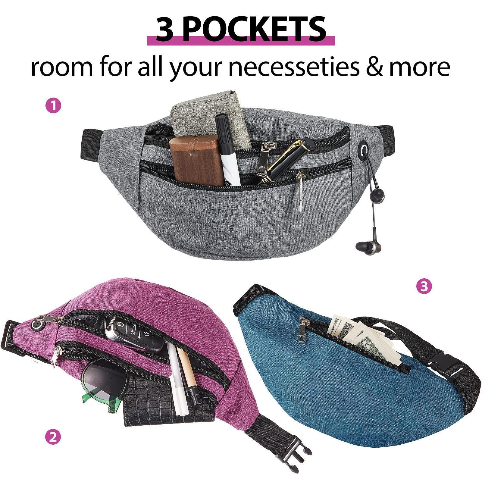 9 riñoneras grandes, bolsa de cinturón ligera deportiva, bolsa de cintura ajustable, con cinturón ajustable y 2 cremalleras para mujeres y hombres, viajes, deportes, correr, teléfono (estilo fresco) 4