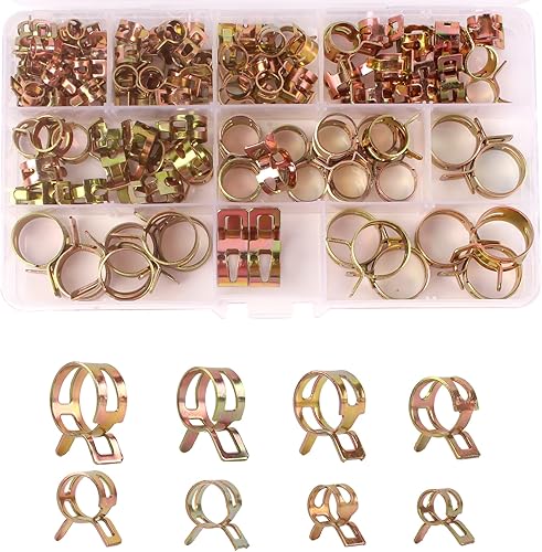 Miniatura 7 de Kit surtido de abrazaderas elásticas de acero de 125 piezas, abrazadera de resorte para tubo de escape para tubería de gasolina diésel, tubería de