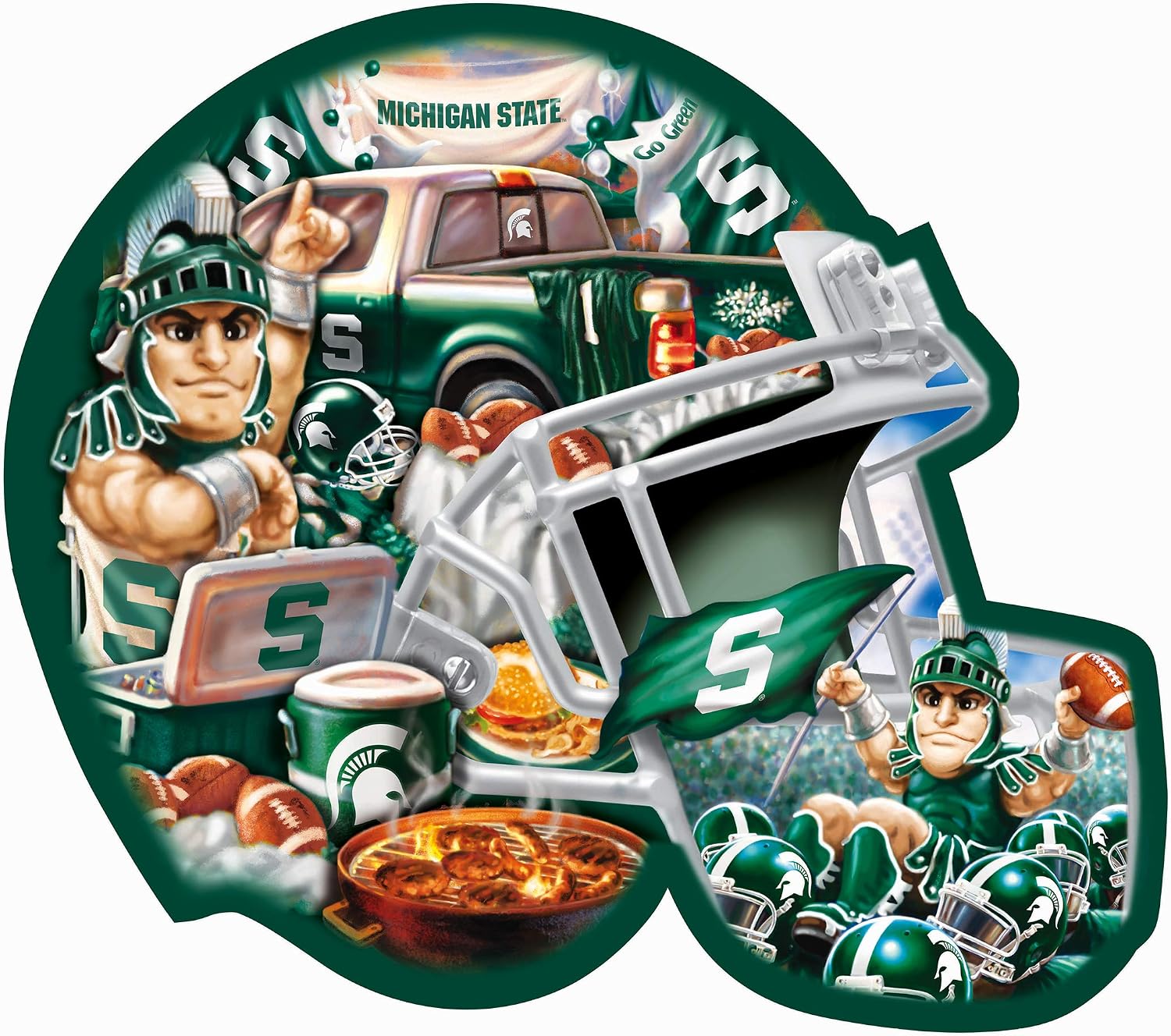 MasterPieces NCAA Helmet Shaped 500 Puzzles Collection - NCAA Helmet Shaped 500 Piece Jigsaw Puzzle