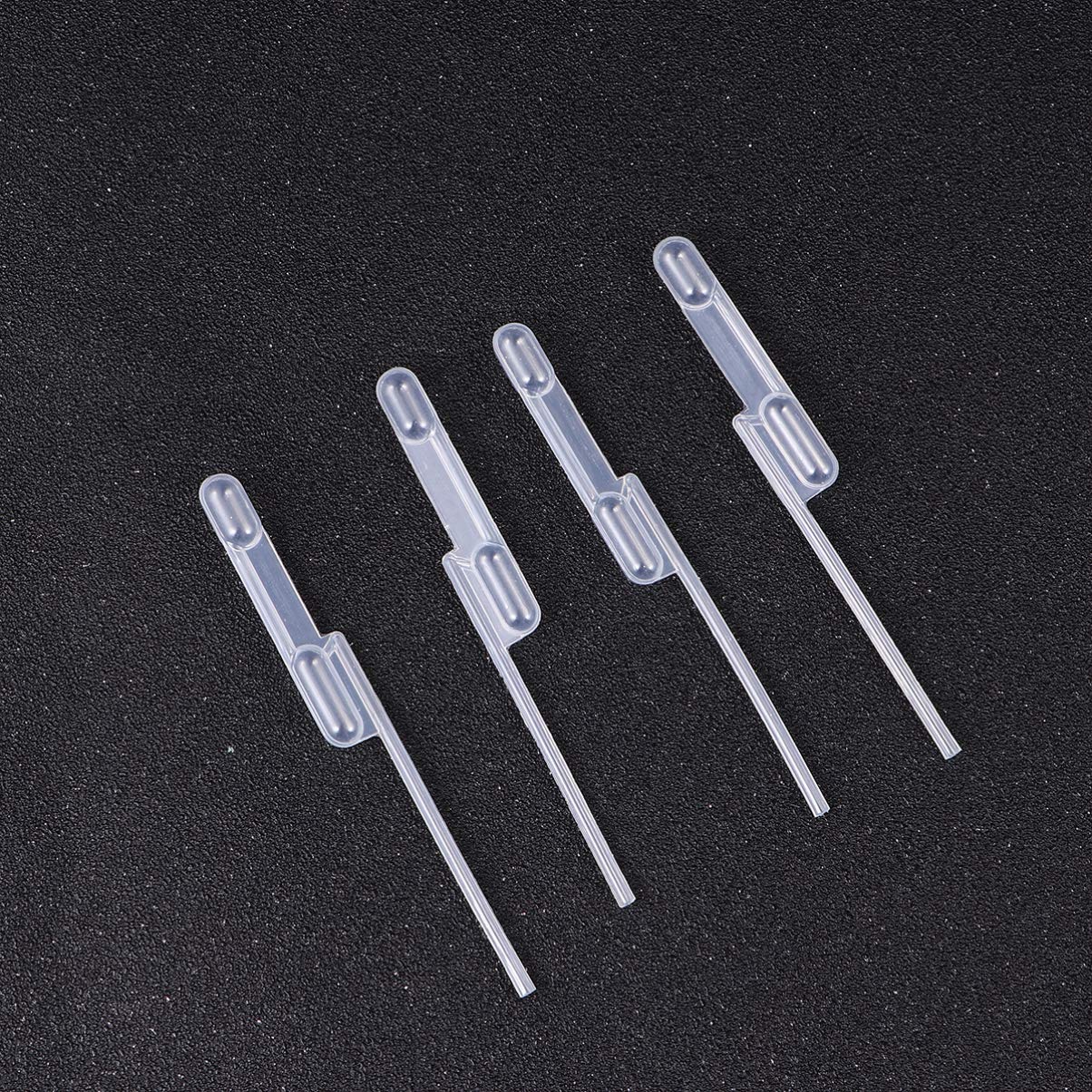 CIYODO 100pcs Pasteur Dropper Double-Cell Buret Micro Pipettes Quantitative Straws Pasteur Straw White