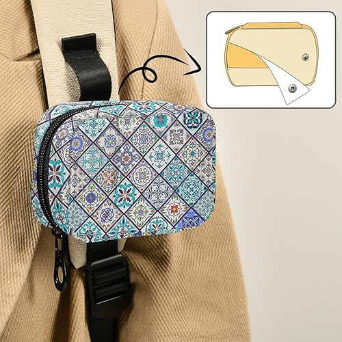Miniatura 6 de xigua Pastillero organizador de 7 días de viaje, hermoso diseño marroquí, pastillero diario con cremallera, portátil, adecuado para suplementos