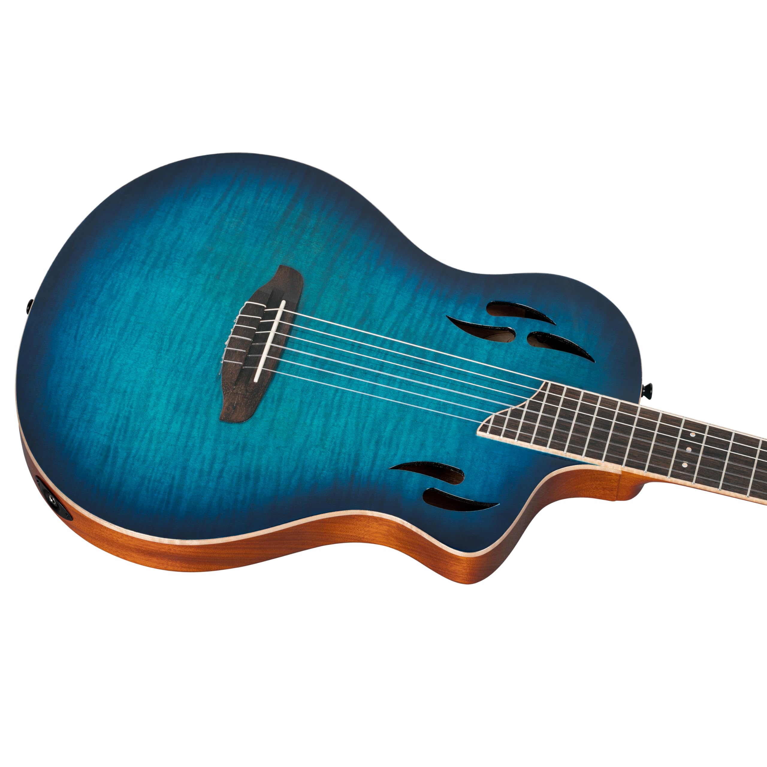 Ortega RTPDLX-FMA Flamed Maple Blue Tour Player - 4/4 Konzertgitarre