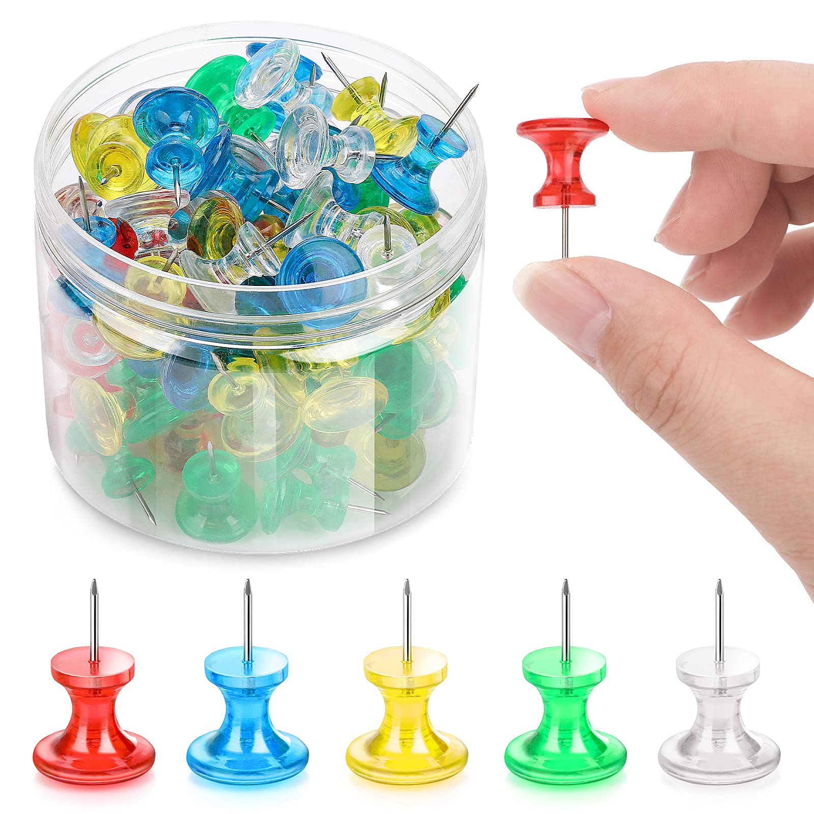 Buy Molain 100 Pieces Giant Push Pins 1 Inch Thumb Tacks Steel Point