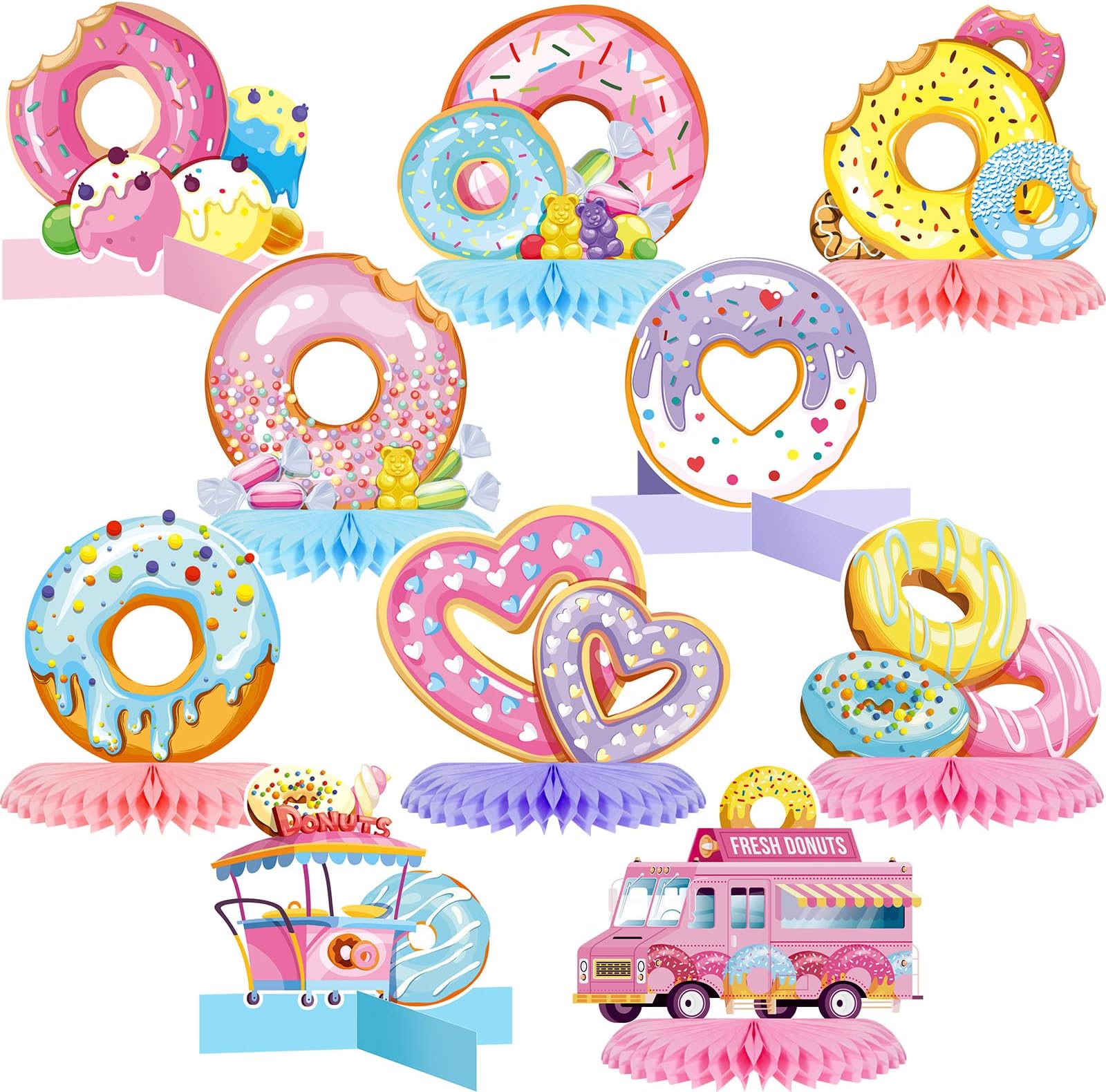 Amazon.com: Tenare 50 Pcs Back to School Donuts Cutouts Bulletin Board ...