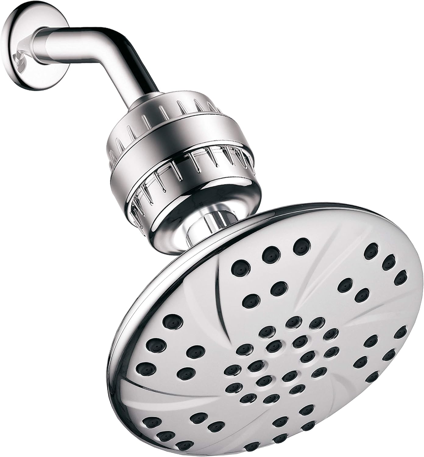 AquaDance Chrome Large 6 inch High Pressure Rainfall Head in Premium