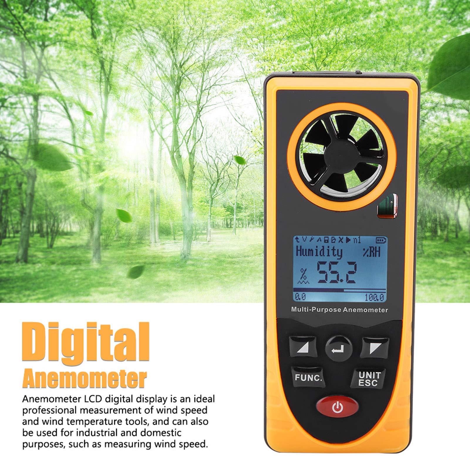 Anemómetro digital Torvex, medidor de velocidad de viento de flujo de aire GM8910, dispositivo de medición de velocidad del aire para la inspección de HVAC