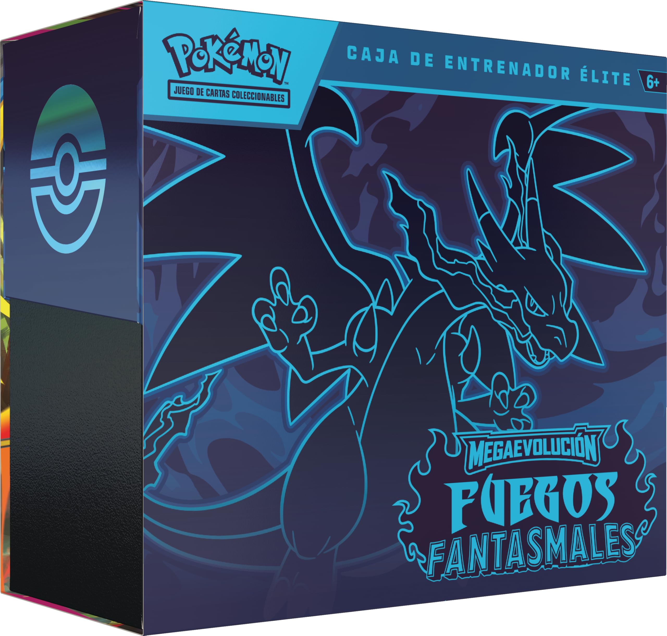 Pokémon: Caja de Entrenador Élite de Megaevolución-​Fuegos Fantasmales de JCC Pokémon (1 Carta de promoción con ilustración expandida, 9 Sobres de Mejora y Accesorios prémium)