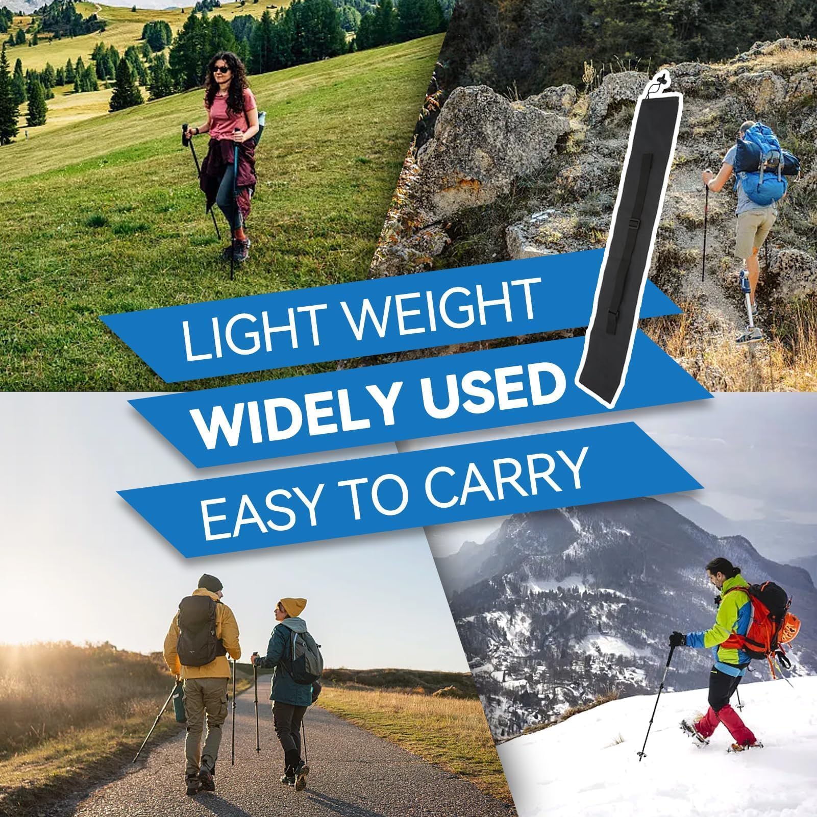 Borsa per Bastoncini da Trekking, Portatile Custodia per Bastoncini da Trekking Borsa per Pali della Tenda Borsa per Bastone da Passeggio con Tracolla Regolabile