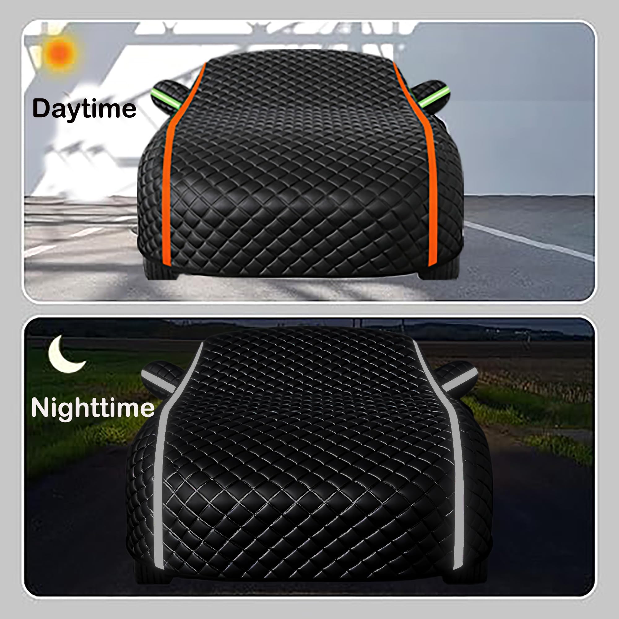 Telo Copriauto Antigrandine Imbottito per Mini Cooper Cabrio R57,Copertura Auto Antigrandine Impermeabile E Resistente Anti UV Antipolvere Vento,con Strisce Riflettenti