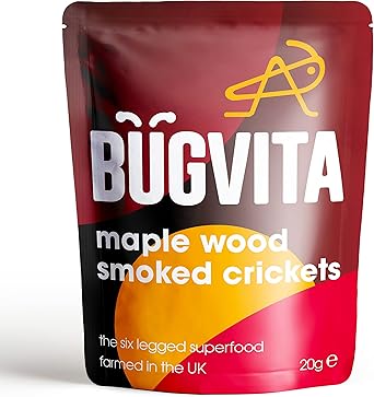 Bugvita Maple Wood Smoked Crickets, 20g - Ready to Eat - Made In The UK