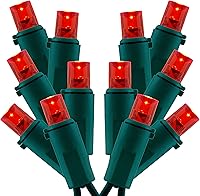 Vista 6 de Luces de Navidad multicolor gran angular, paquete de 2 juegos de 25 pies 100 LED de cable verde de 0.197 in con certificación UL de grado comercial